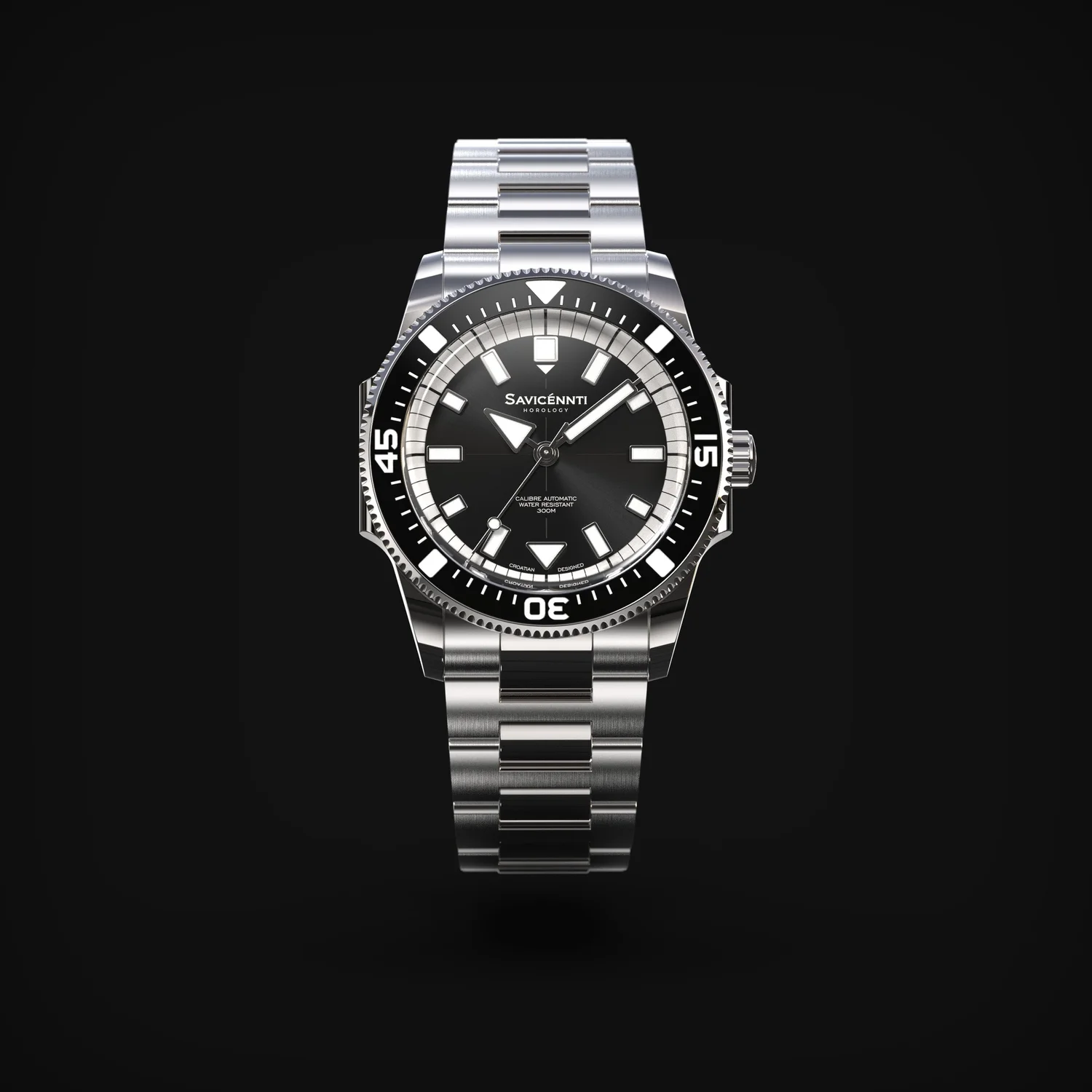 SAVICÉNNTI CETUS DIVER black metal bracelet angled product image