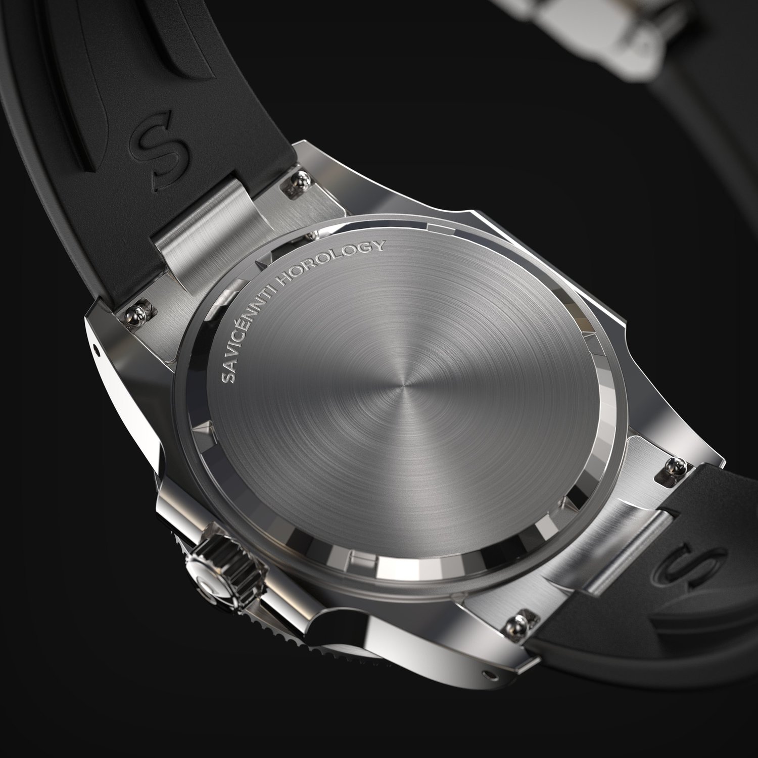 SAVICÉNNTI CETUS DIVER black rubber strap close-up product image