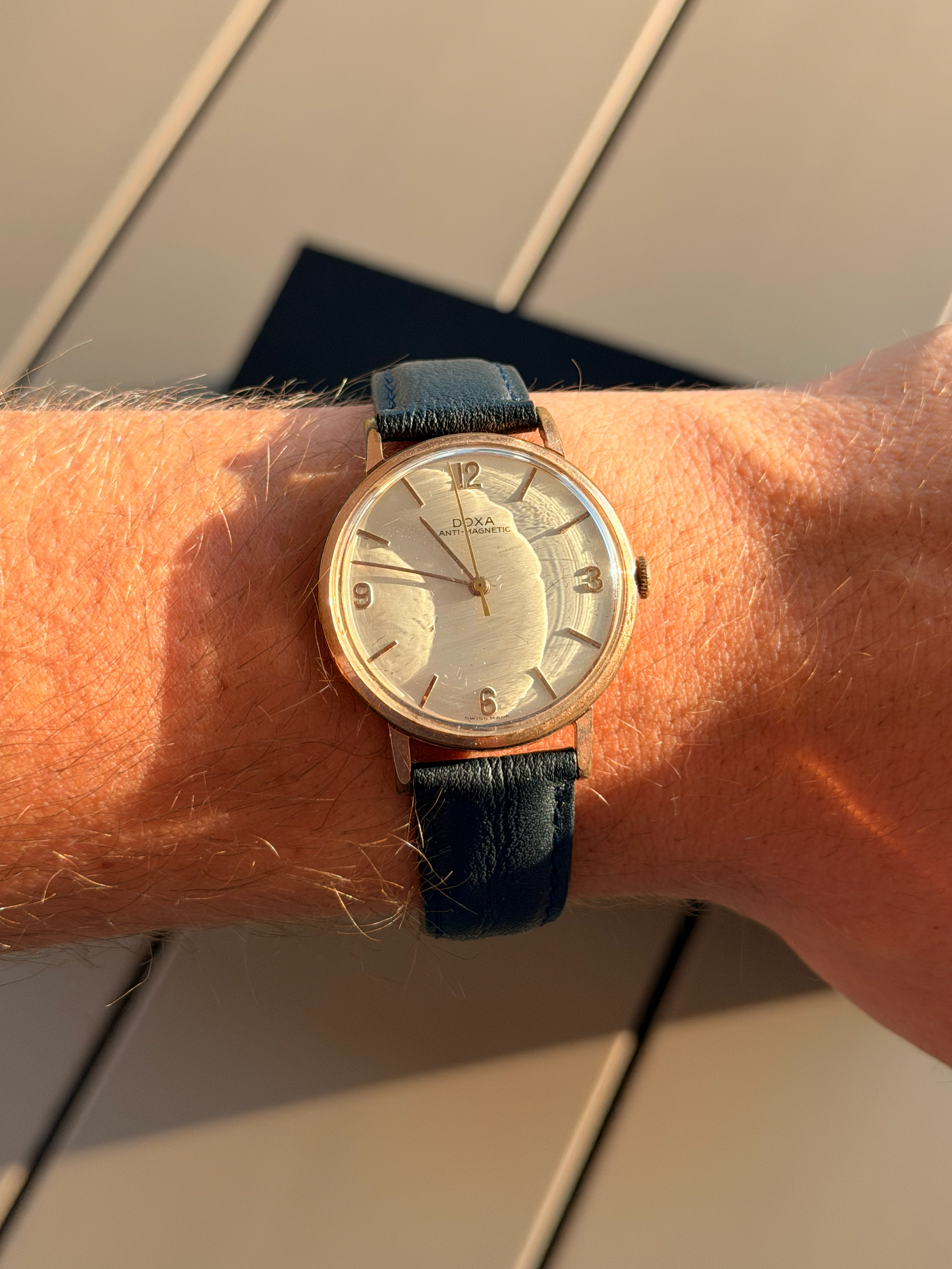 Vintage Doxa Antimagnetic worn on wrist