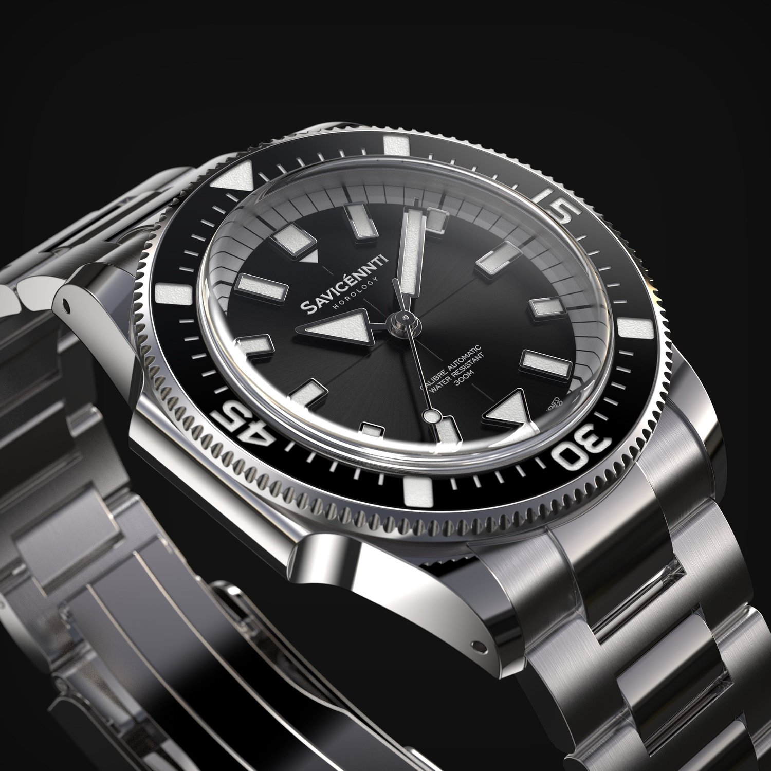 SAVICÉNNTI CETUS DIVER black metal bracelet front product image