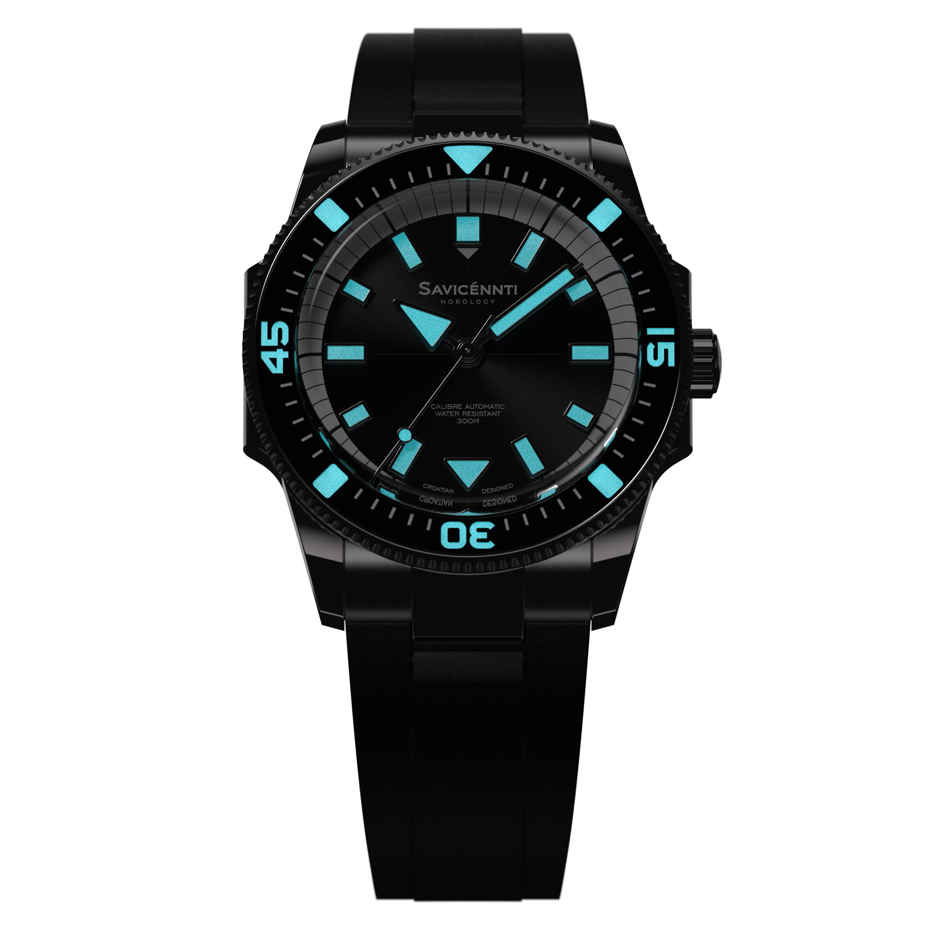 SAVICÉNNTI CETUS Black Rubber Strap lume image