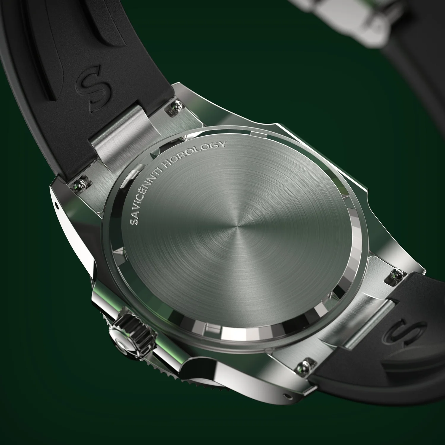 SAVICÉNNTI CETUS DIVER green rubber strap detailed product image