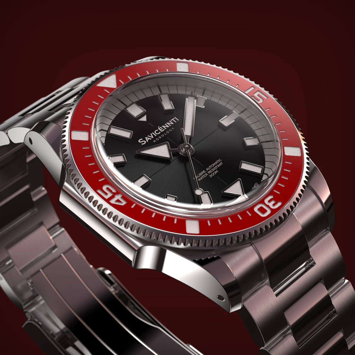 SAVICÉNNTI CETUS DIVER red metal bracelet front product image