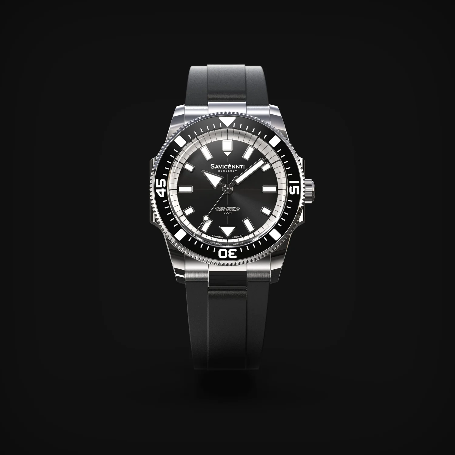 SAVICÉNNTI CETUS DIVER black rubber strap side product image