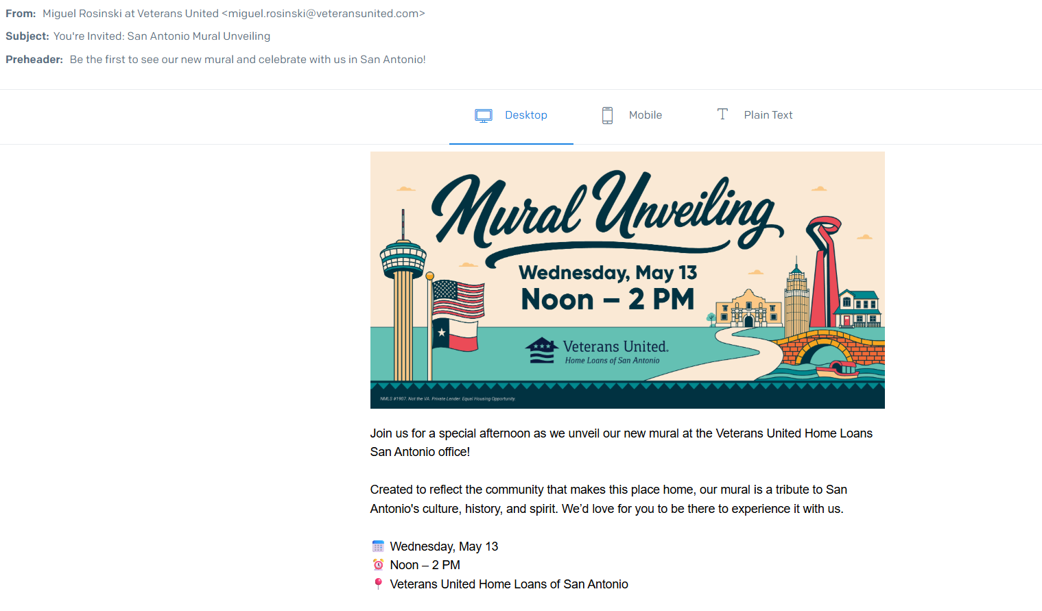 San Antonio Mural Unveiling
