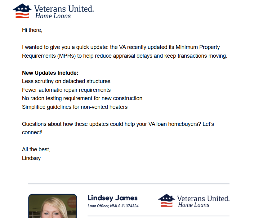 VA Policy Update Communication