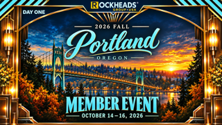 Rockheads Group USA 2026 Fall Portland Member Event banner, October 14 to 16, 2026