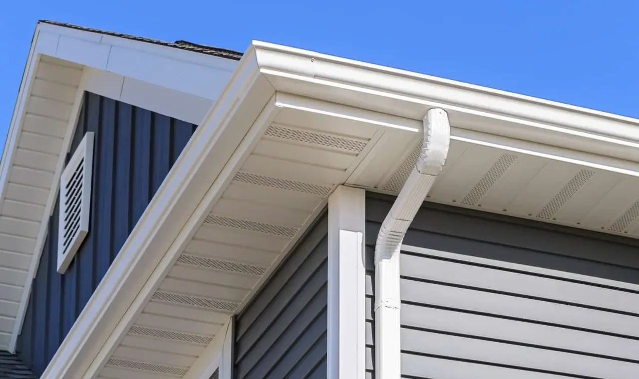 Soffit and fascia installation on home exterior