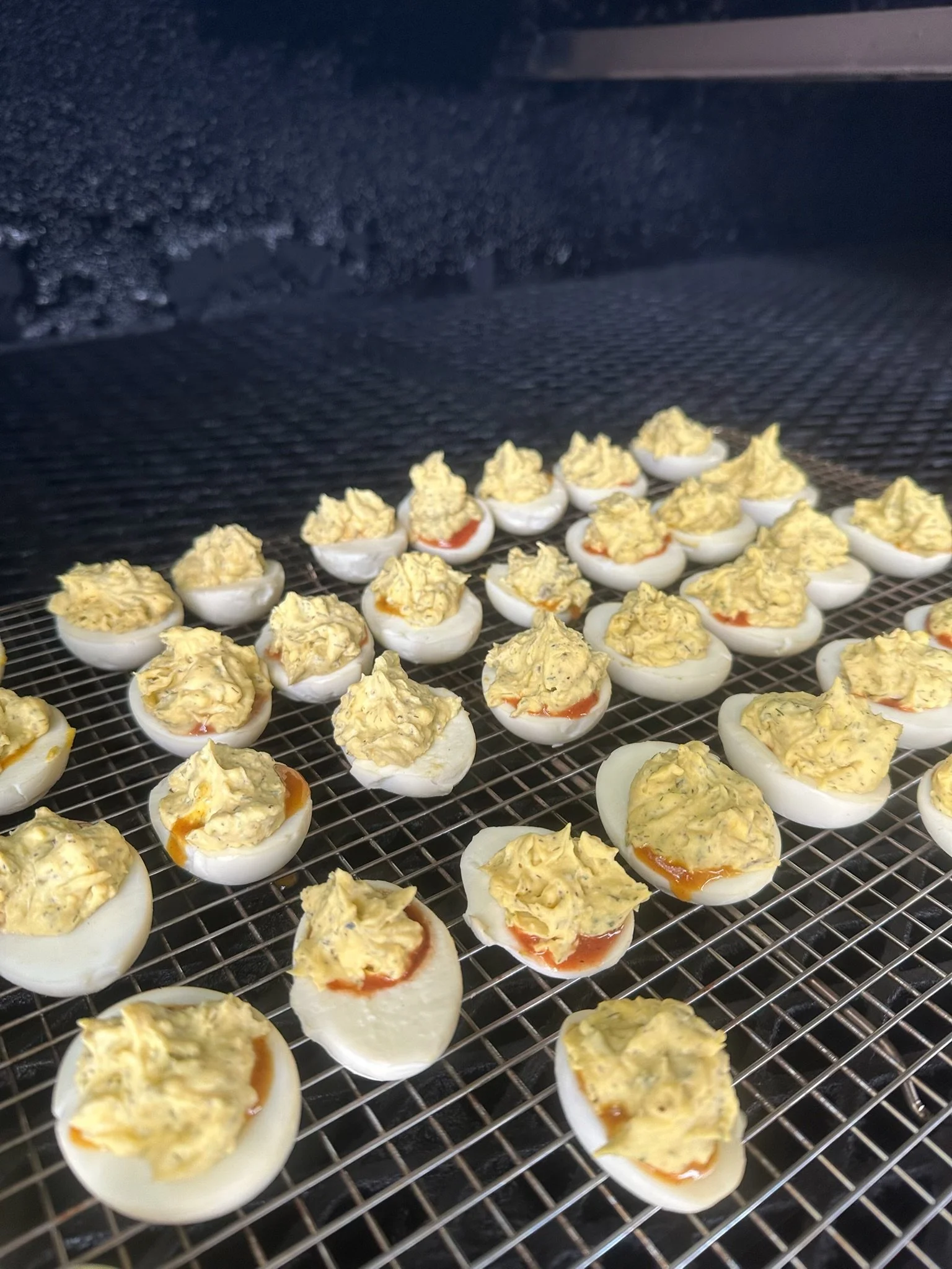 Smoked deviled eggs