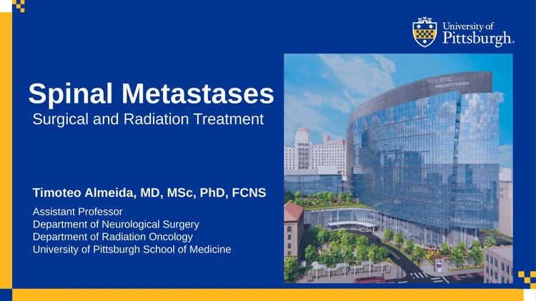 Title slide of the lecture Spinal Metastases: Surgical and Radiation Treatment