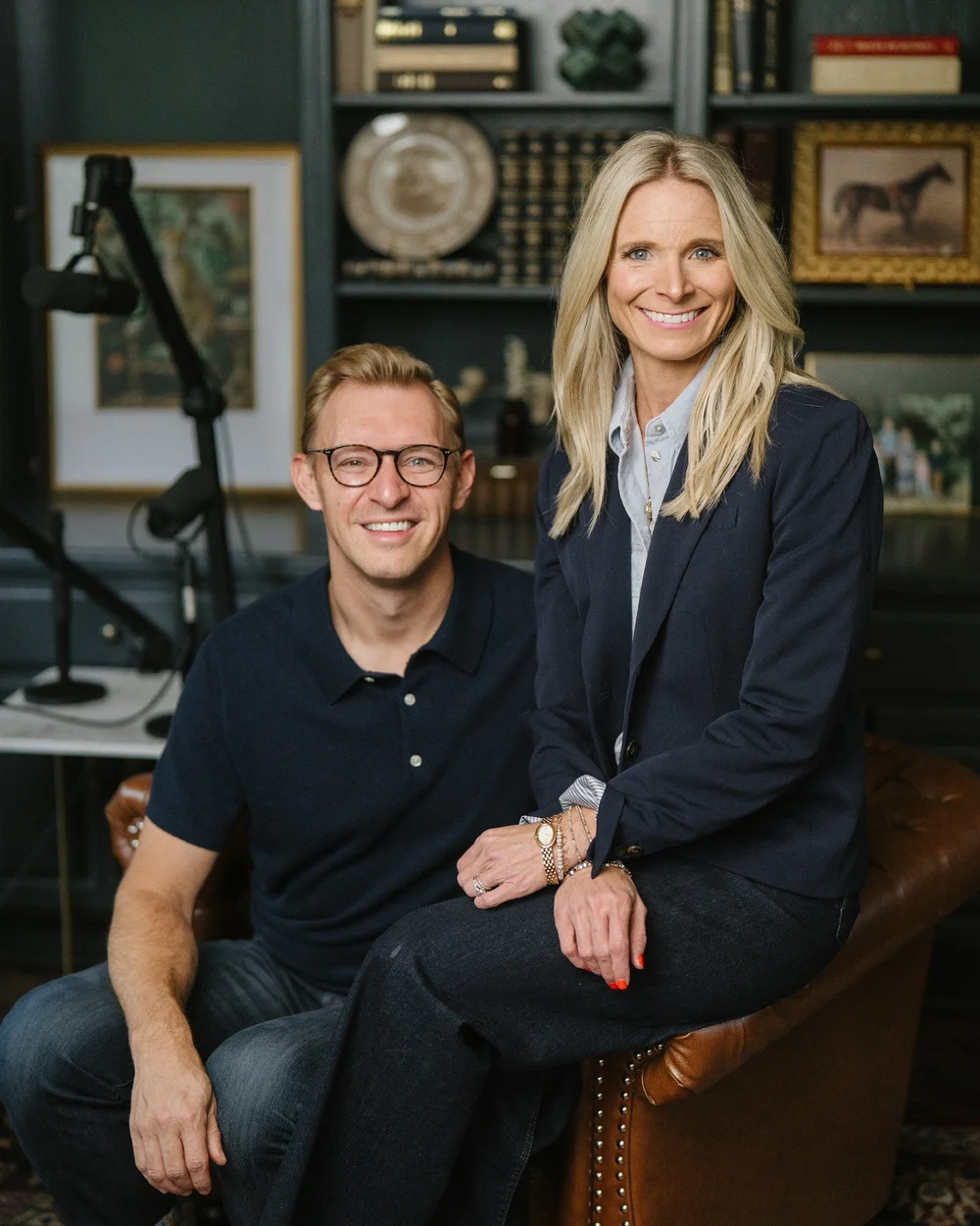 Jon and Ashley Lefrandt in their podcast studio
