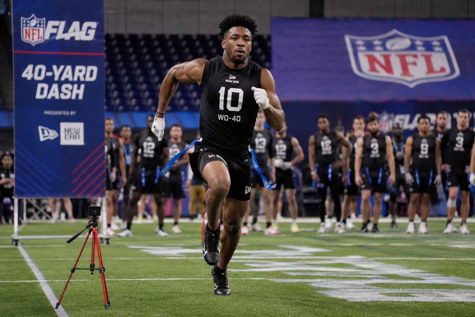 A conceptual rendering of a potential NFL professional flag football combine.
