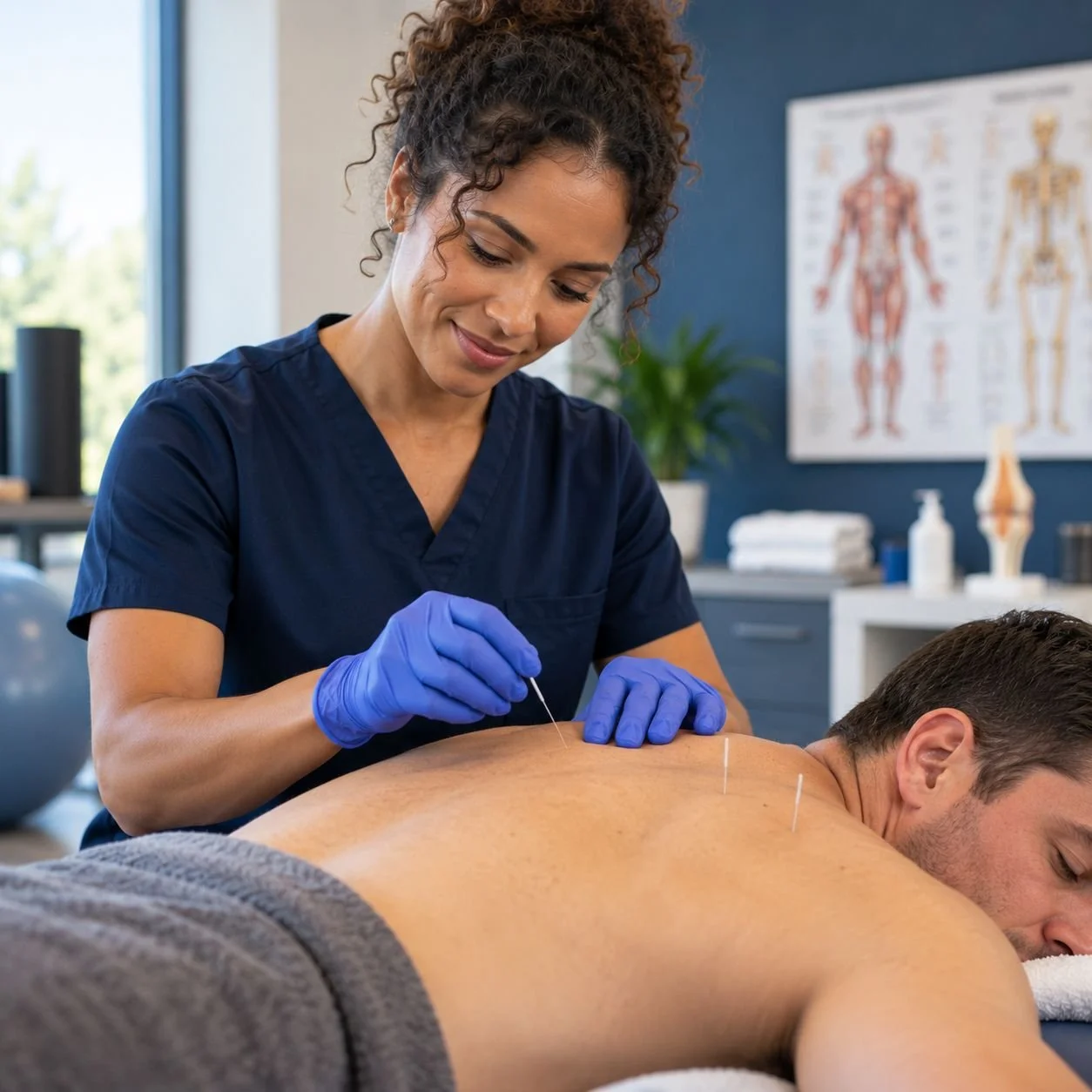 Dry needling technique demonstration
