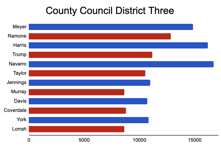 Chart of Council District 3 election results