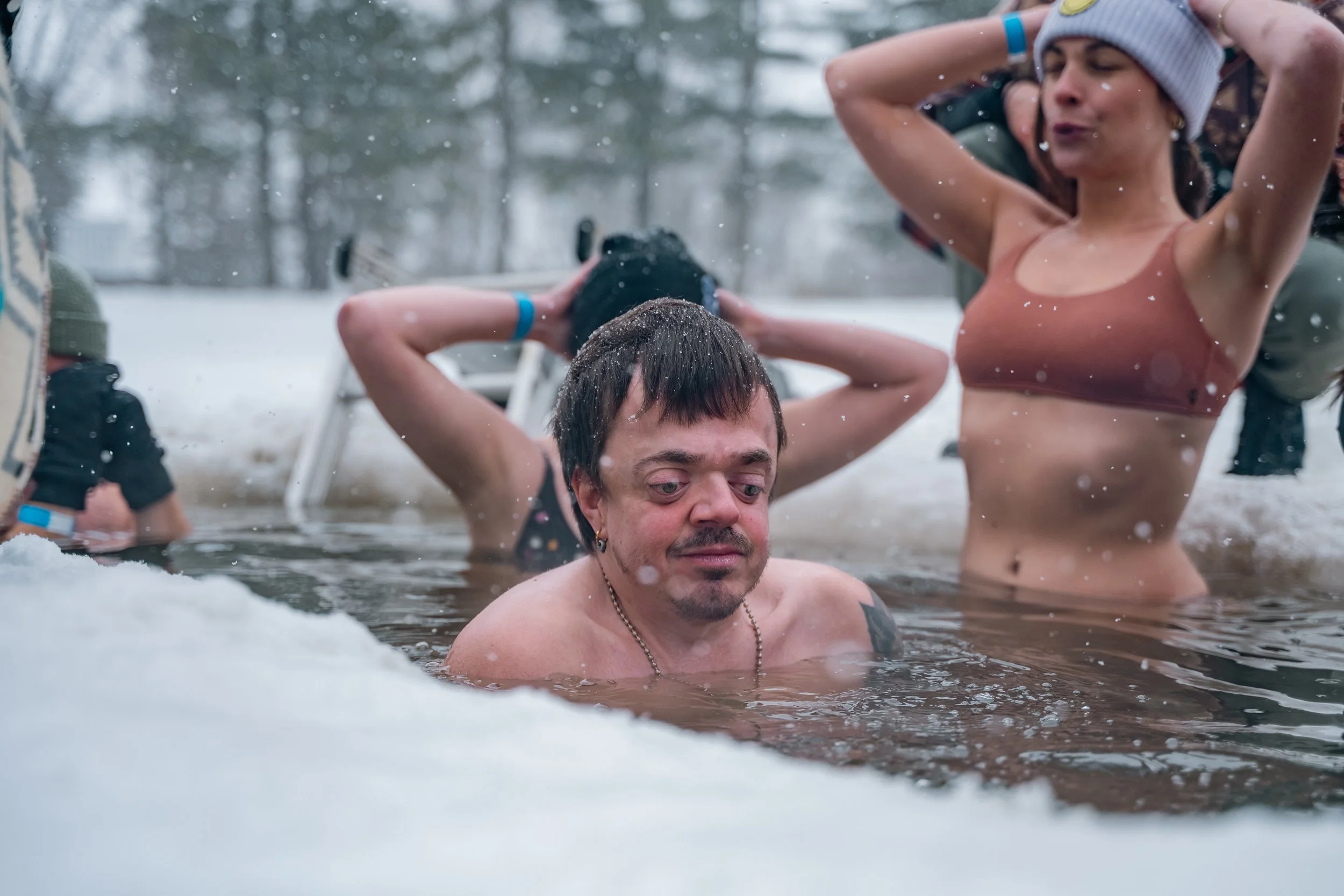 Mathieu Blais — bain de glace au Moulin Seigneurial