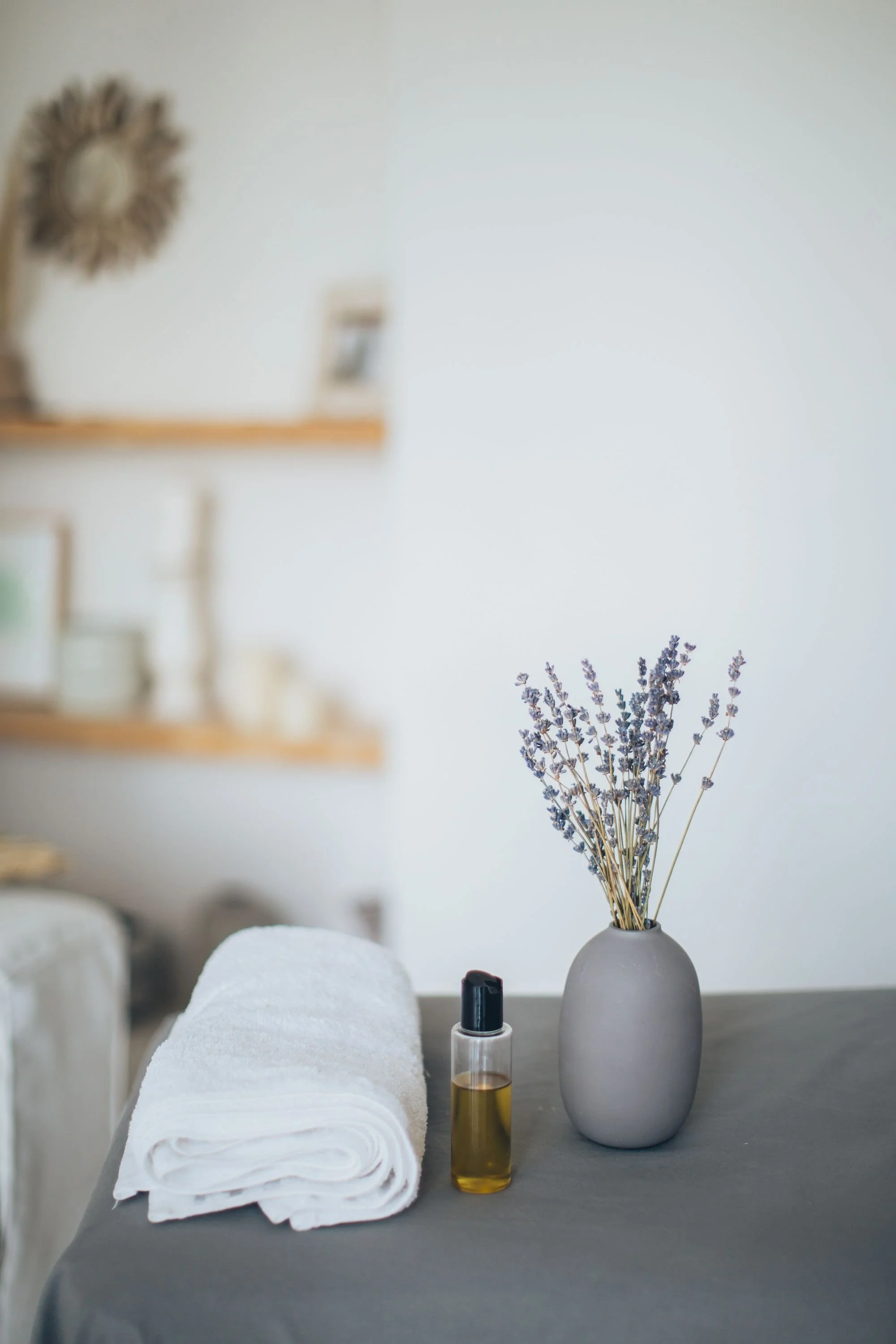Spa amenities and warm towels