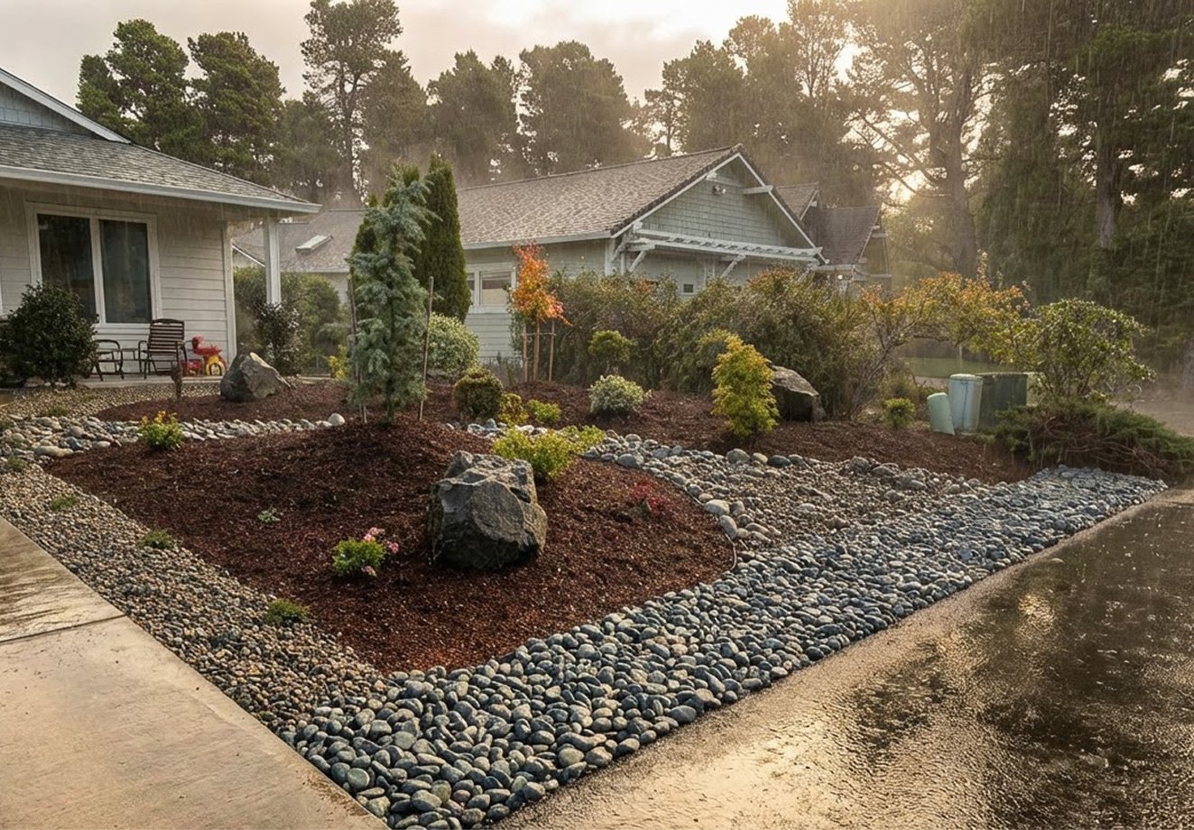 Completed planting installation on the Oregon Coast