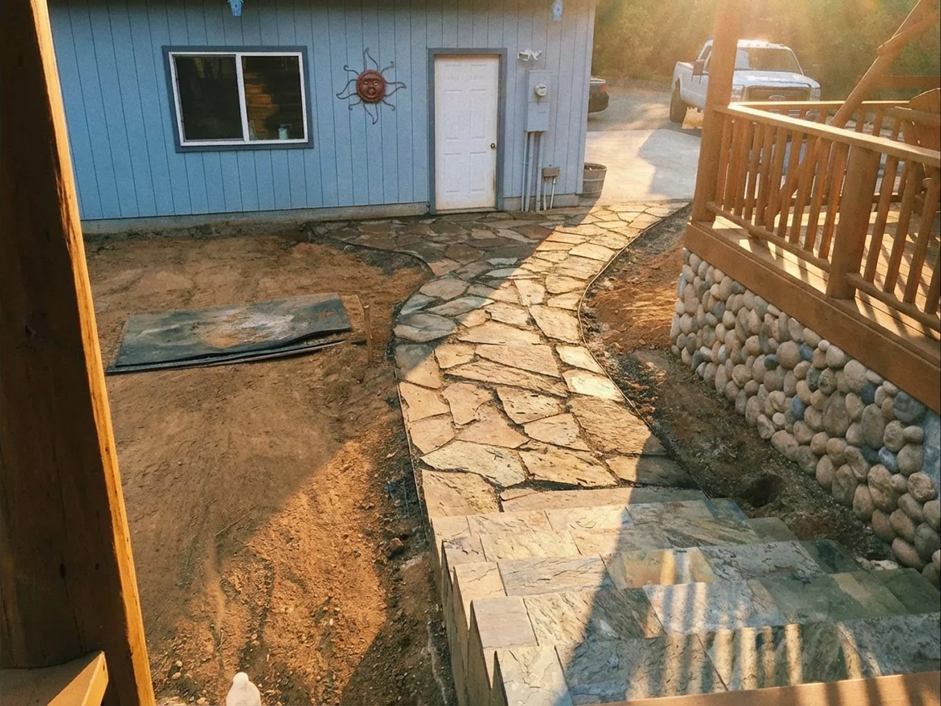 Paver patio on the Oregon Coast