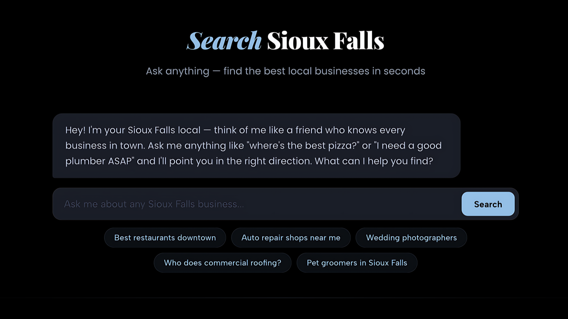 TheDirectory.ai — Sioux Falls business search