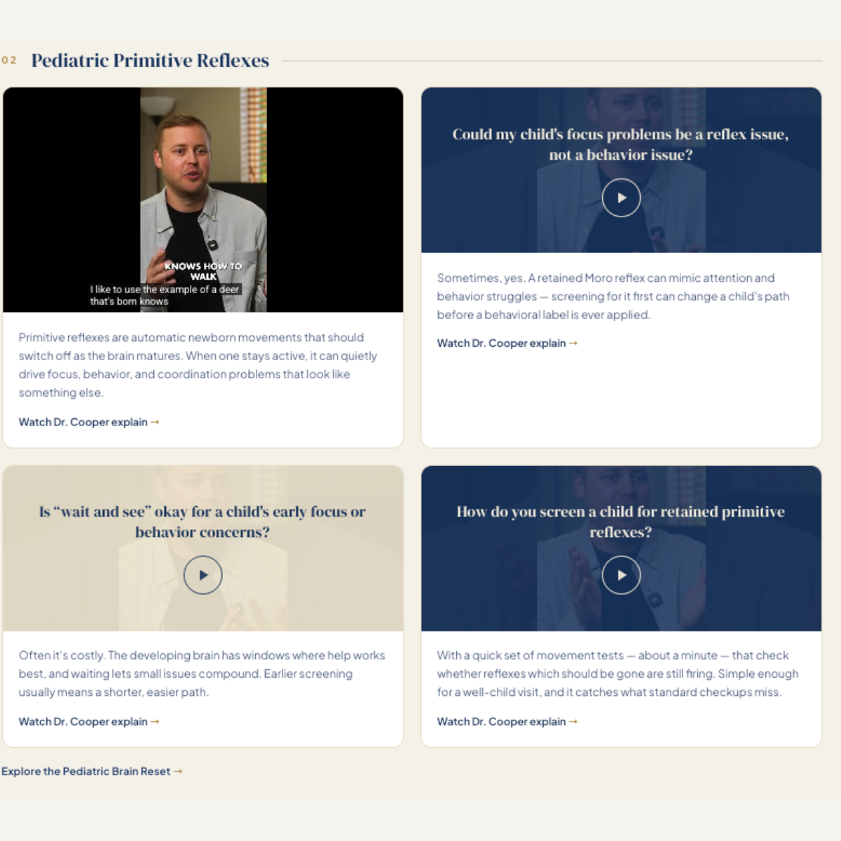 Atlas client website — Brain Health and Chiropractic, interior page
