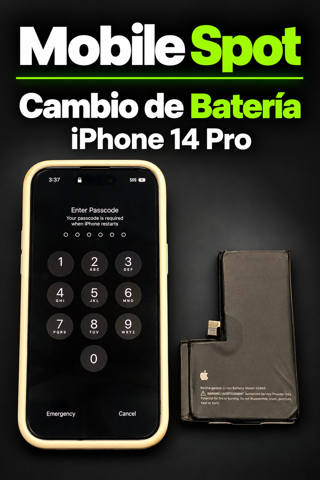 Cambio de batería iPhone 14 Pro en Mobile Spot
