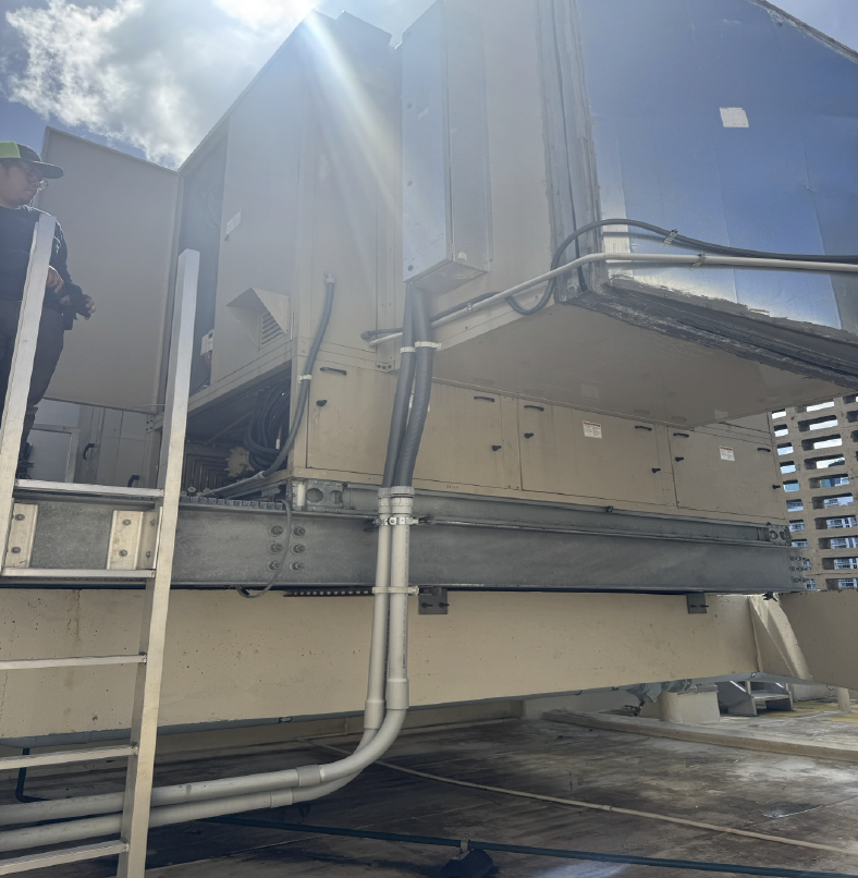 Chiller Structural Support Beam and Piping