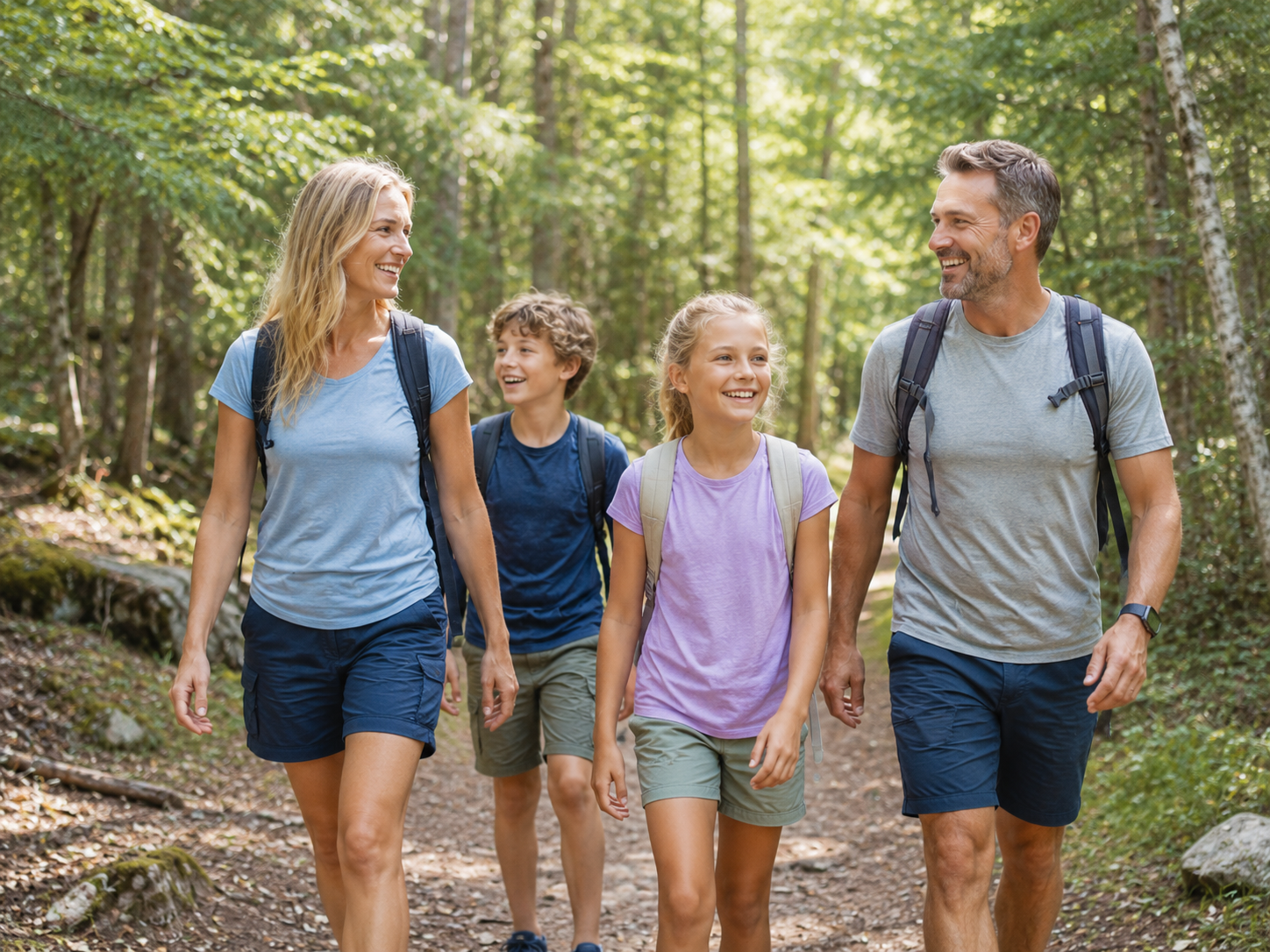Family taking a hike