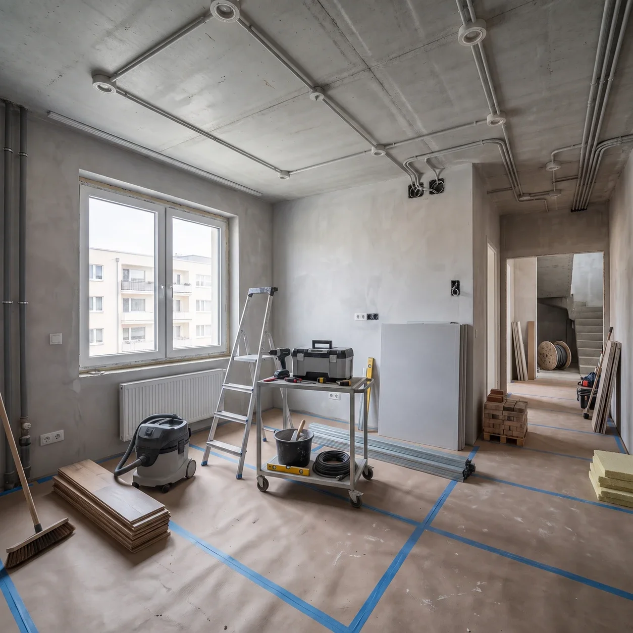 Wohnung vor der Fertigstellung