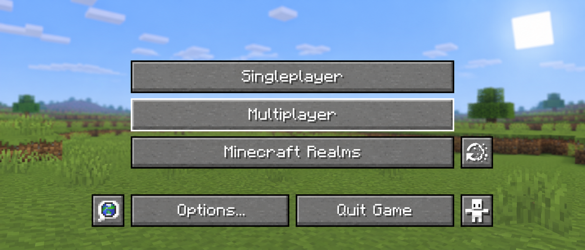 Minecraft Java Edition main menu with Multiplayer selected