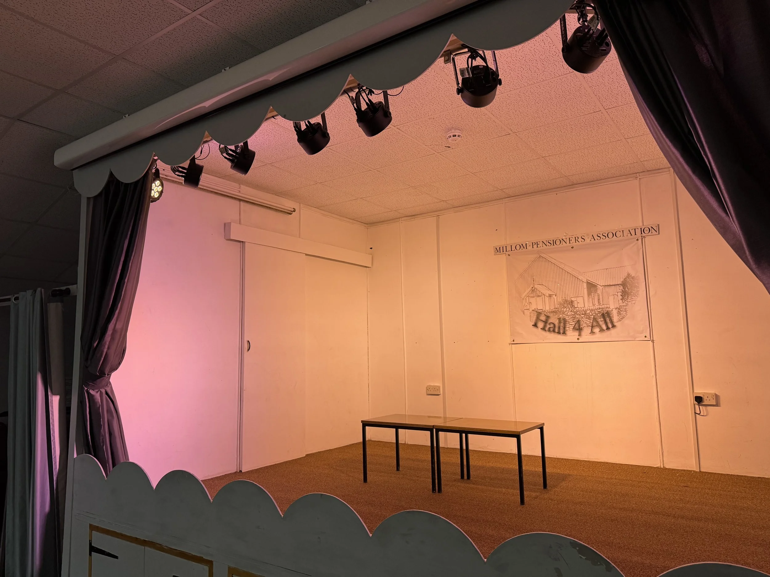 Village hall screen installation