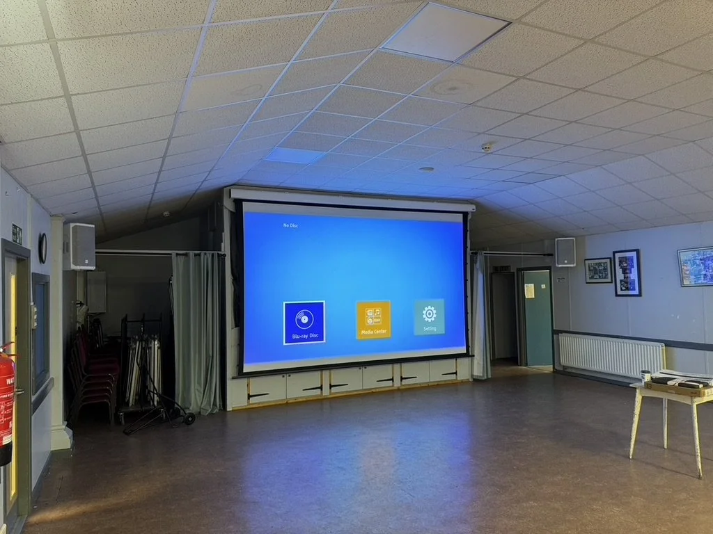 Village hall cinema screen