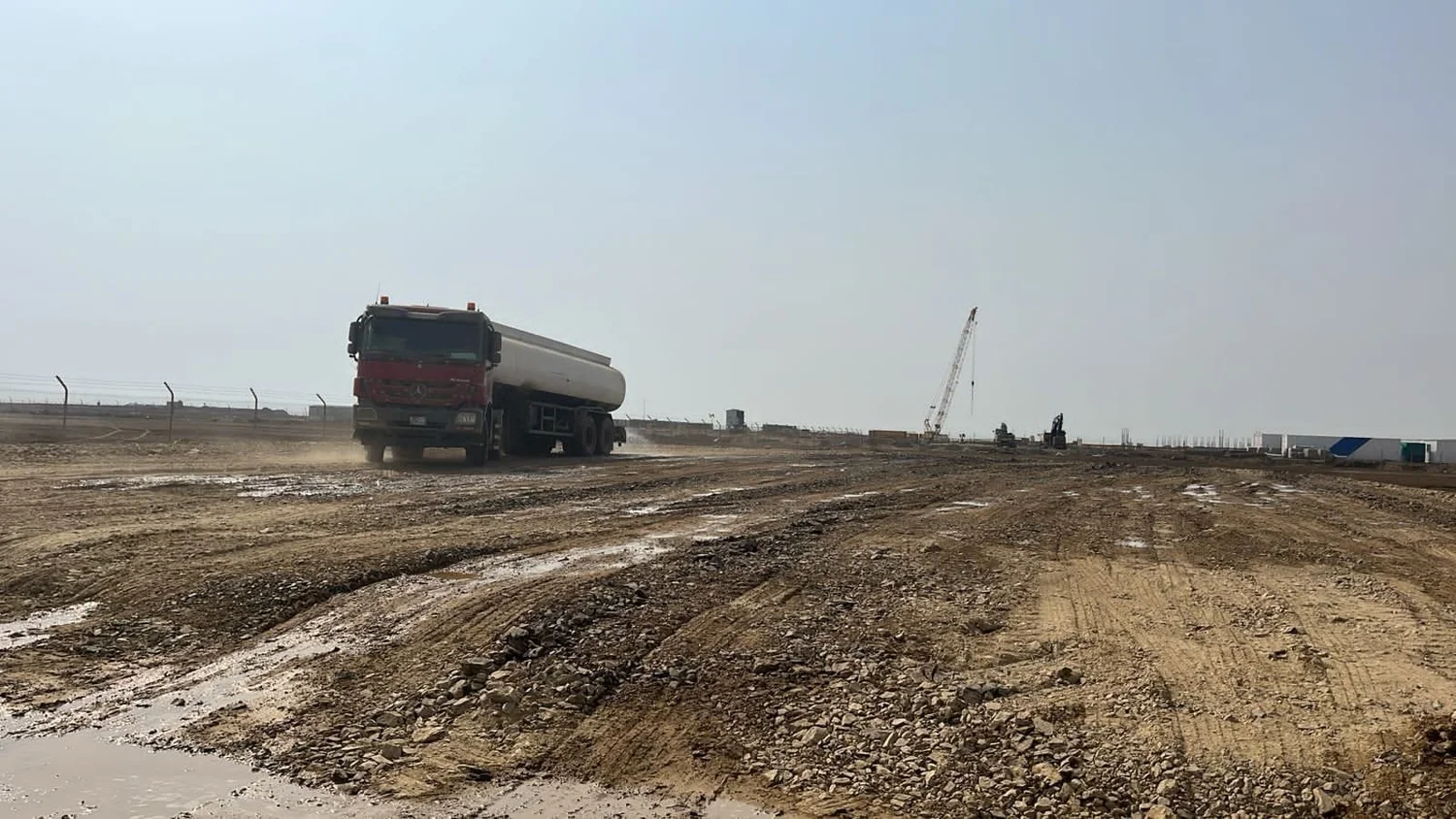 Beach access works in progress at the Ras Mohaisen site, Kingdom of Saudi Arabia