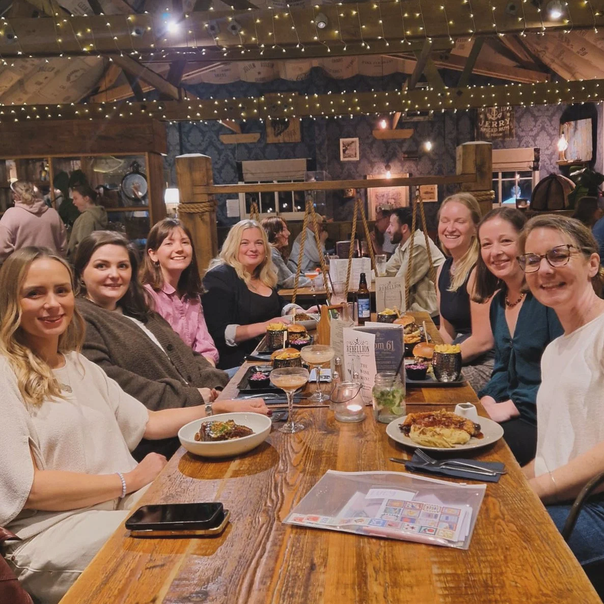 Women sharing lunch together at a supper club