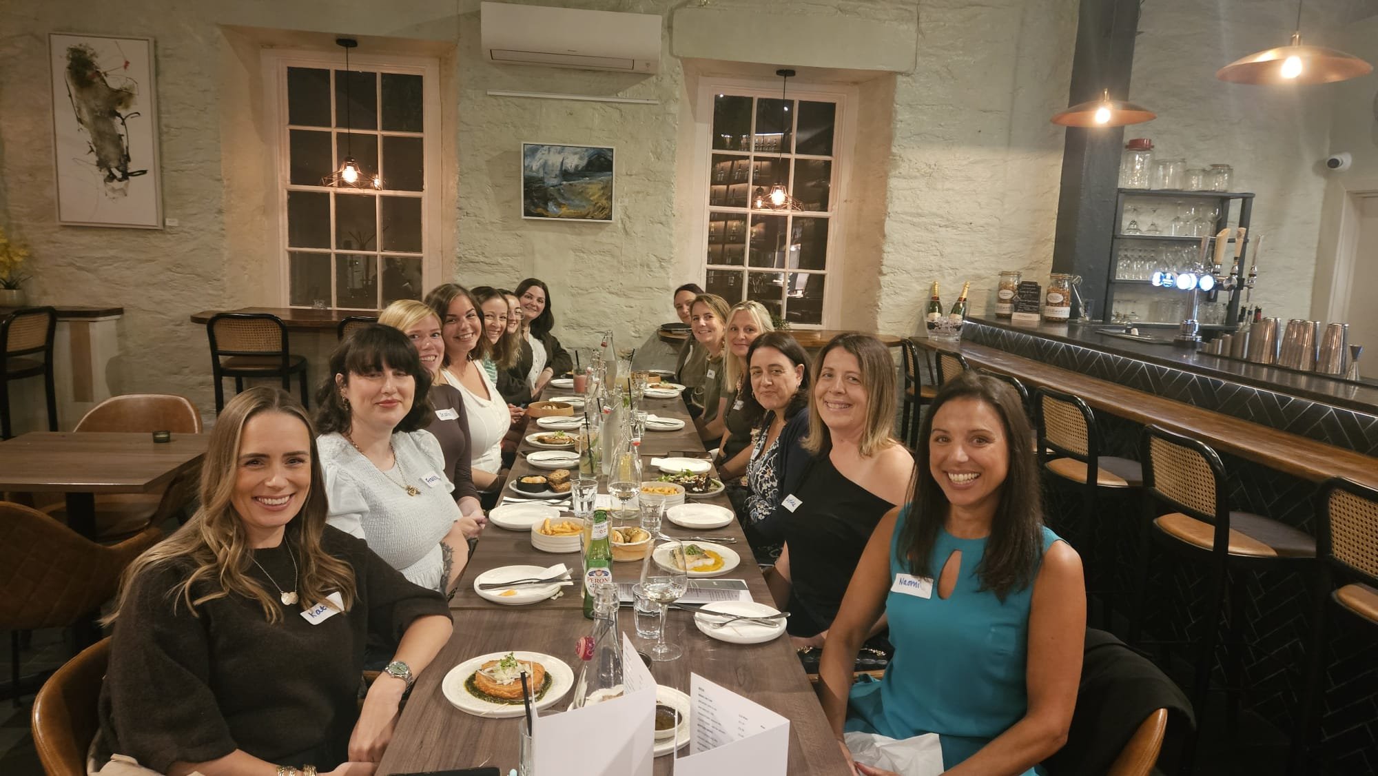 Dreckly Wild Women members at a supper club