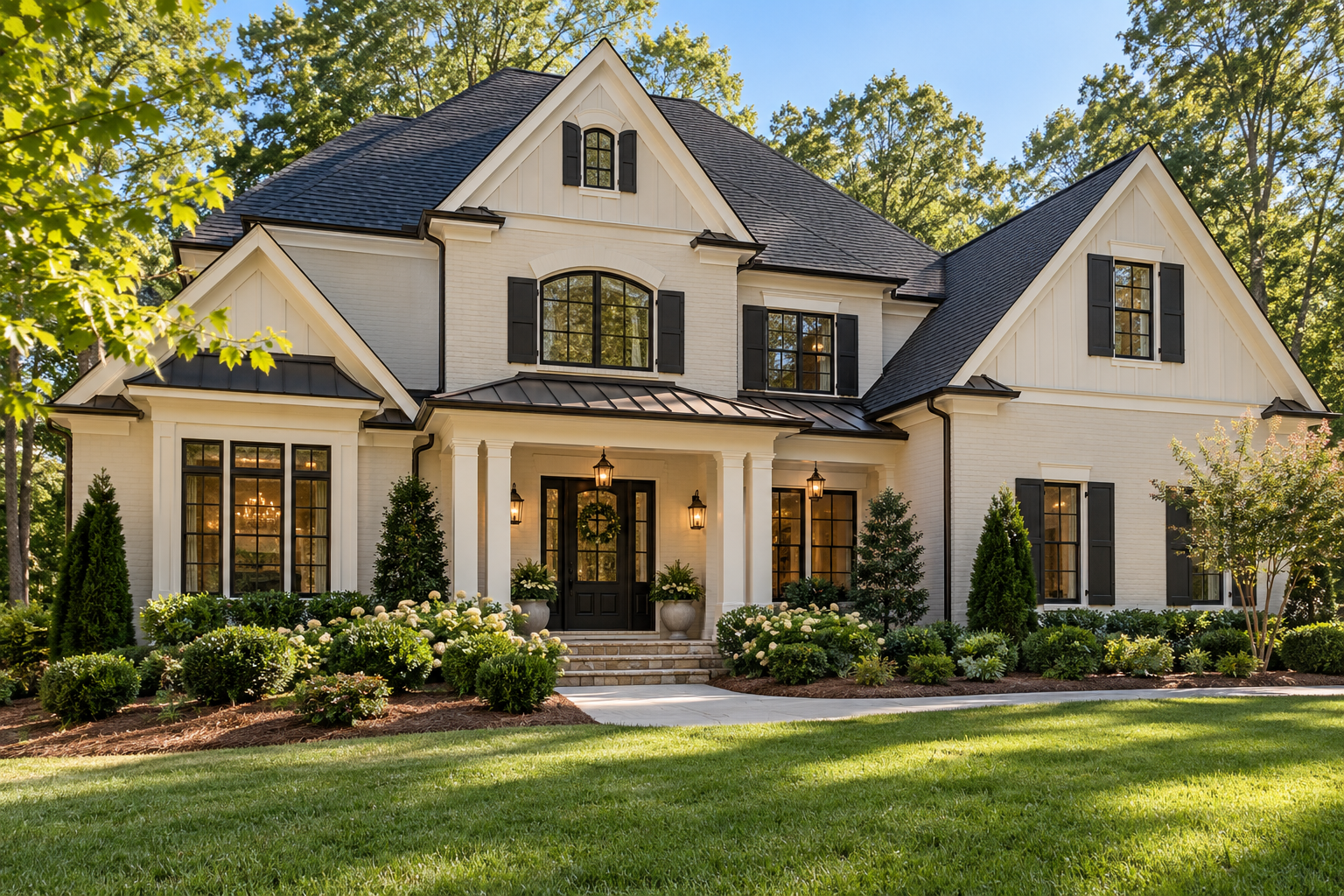 Updated older home in Cumming Georgia with refined paint colors and elevated curb appeal