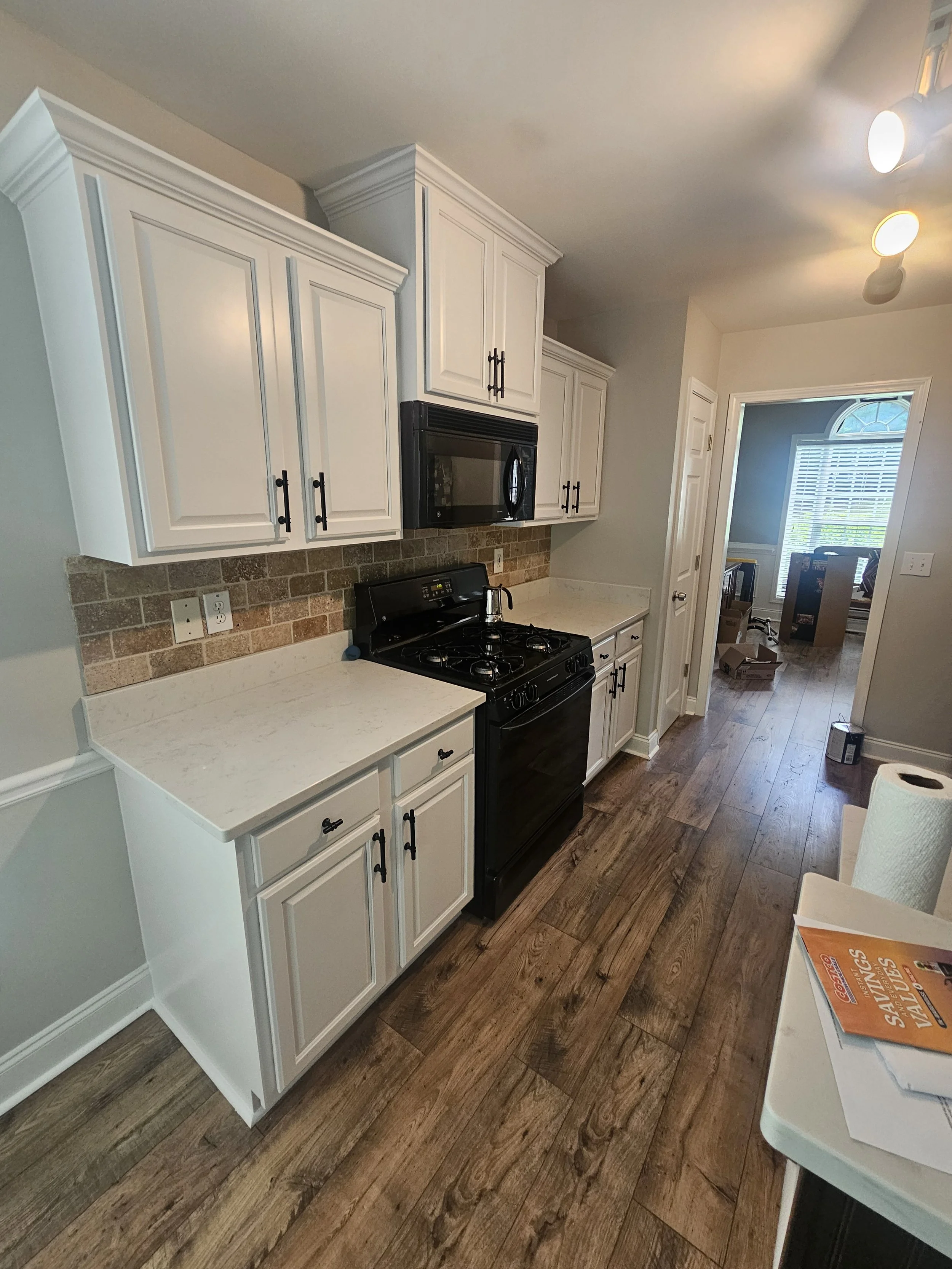 Cabinet refinishing project by Hopewell Painting in North Georgia
