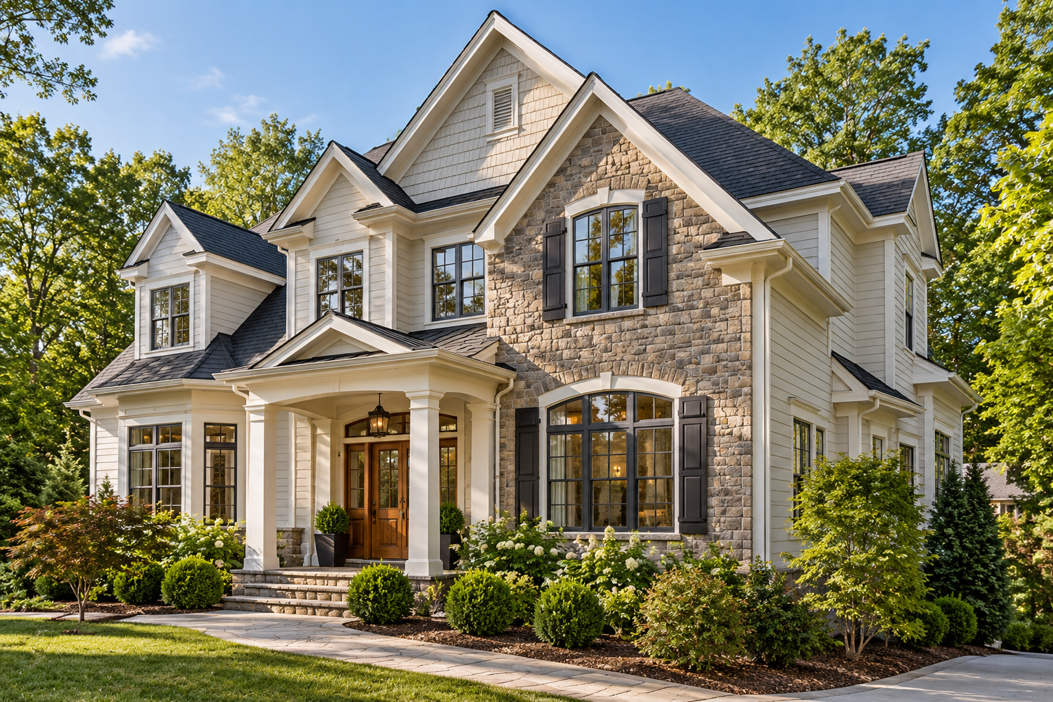 Beautiful upscale North Georgia home with professionally painted exterior siding and architectural trim