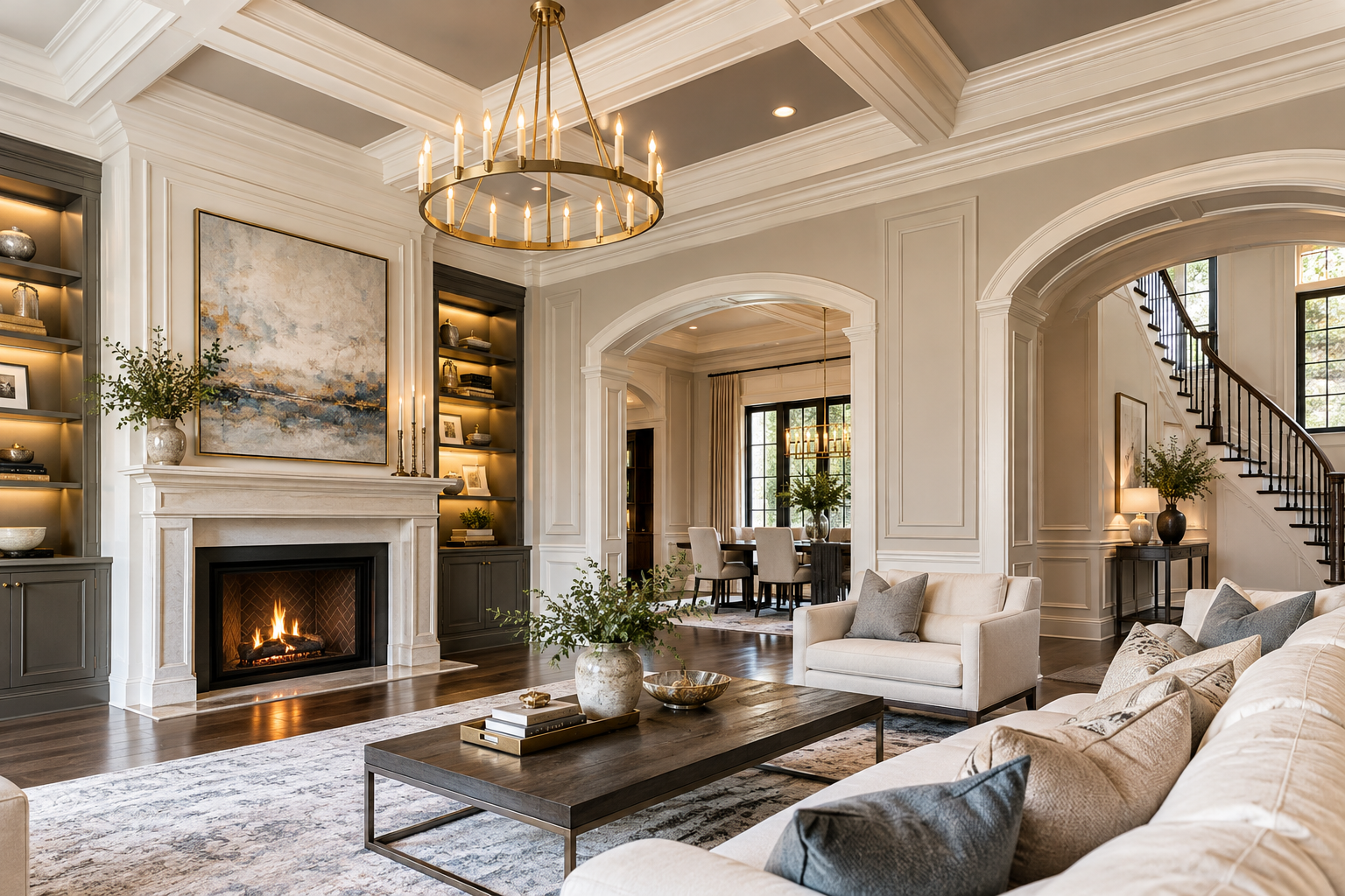 Luxury home interior painting and architectural details in Alpharetta or Milton Georgia