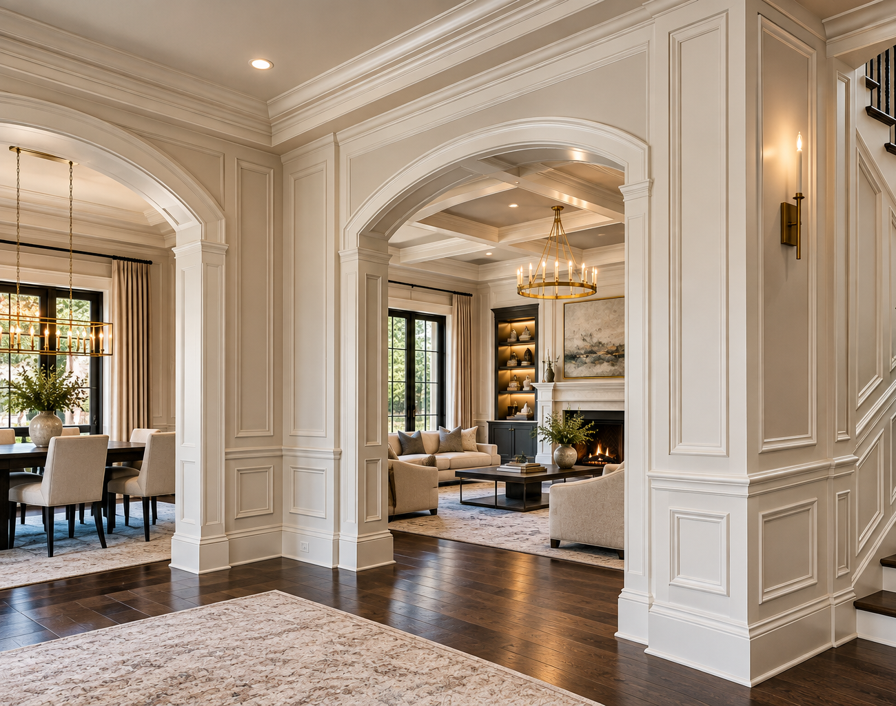 Detailed trim and elegant architectural finishes in a North Georgia luxury home