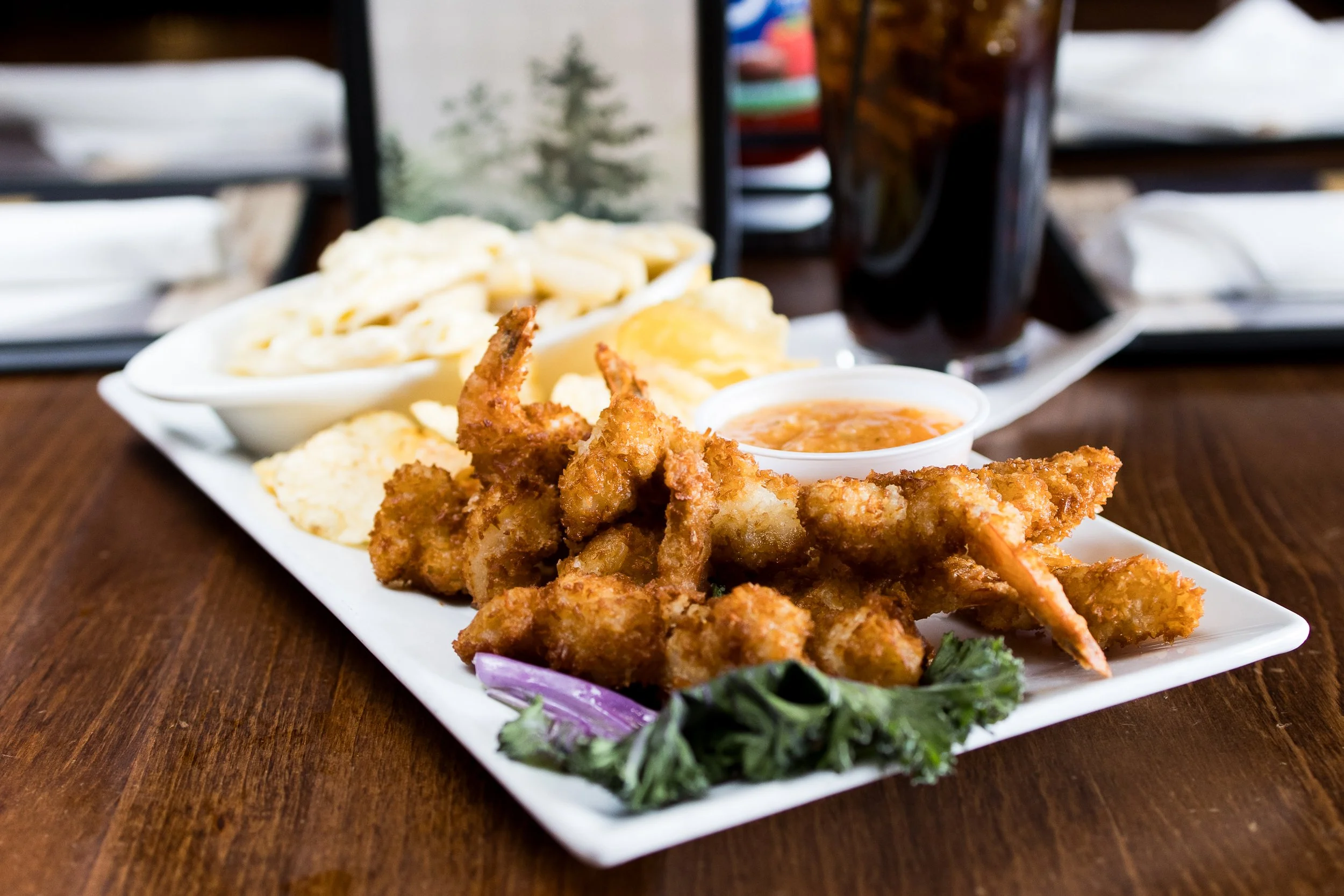 Coconut shrimp platter from Walt’s Pub & Grill in West Lafayette