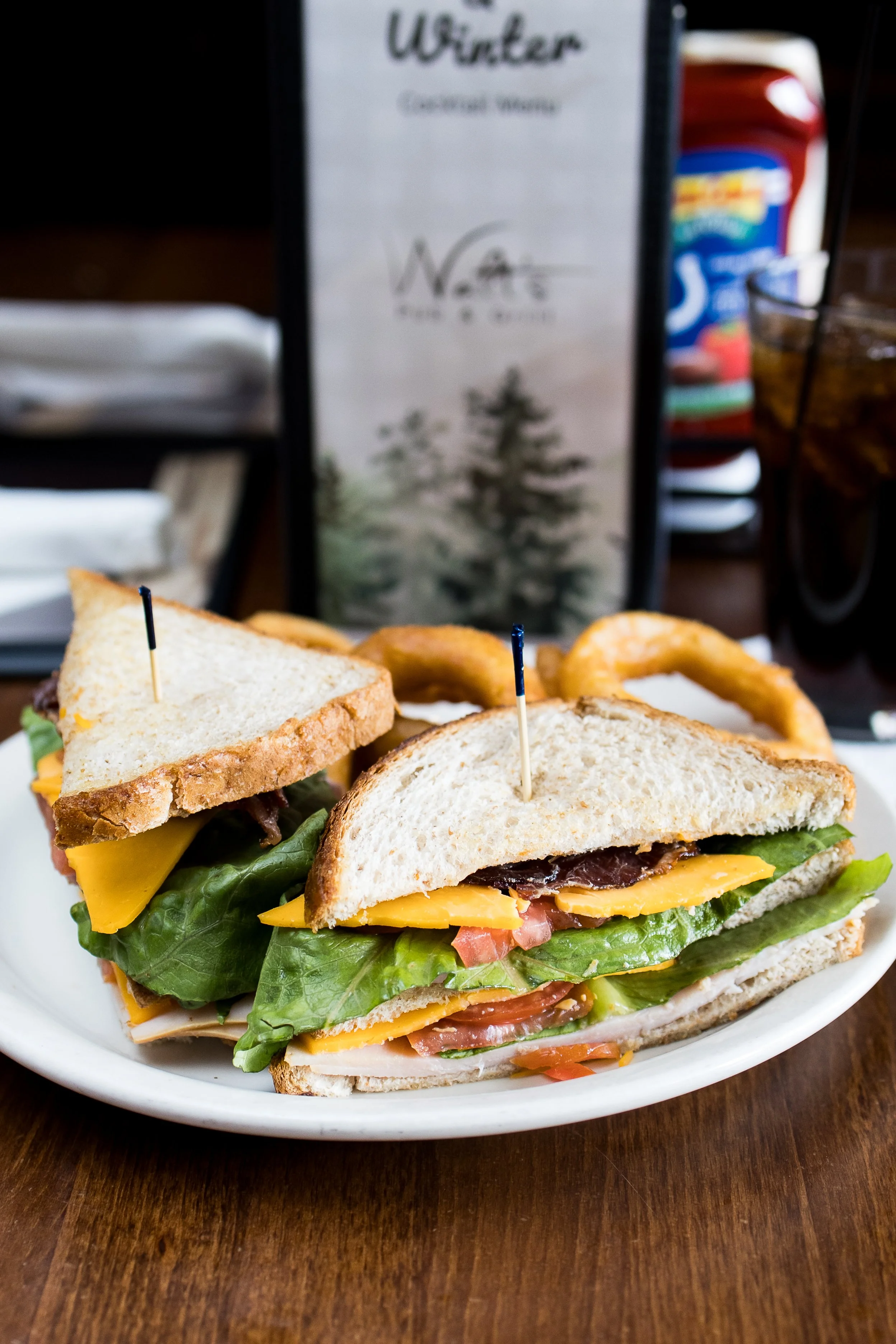 Smoked turkey, ham and cheese club sandwich from Walt’s Pub & Grill in West Lafayette