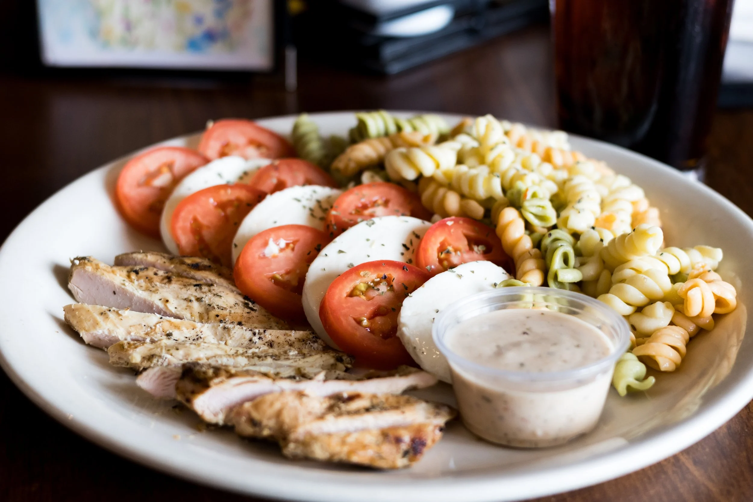 Chicken caprese salad from Walt’s Pub & Grill in West Lafayette
