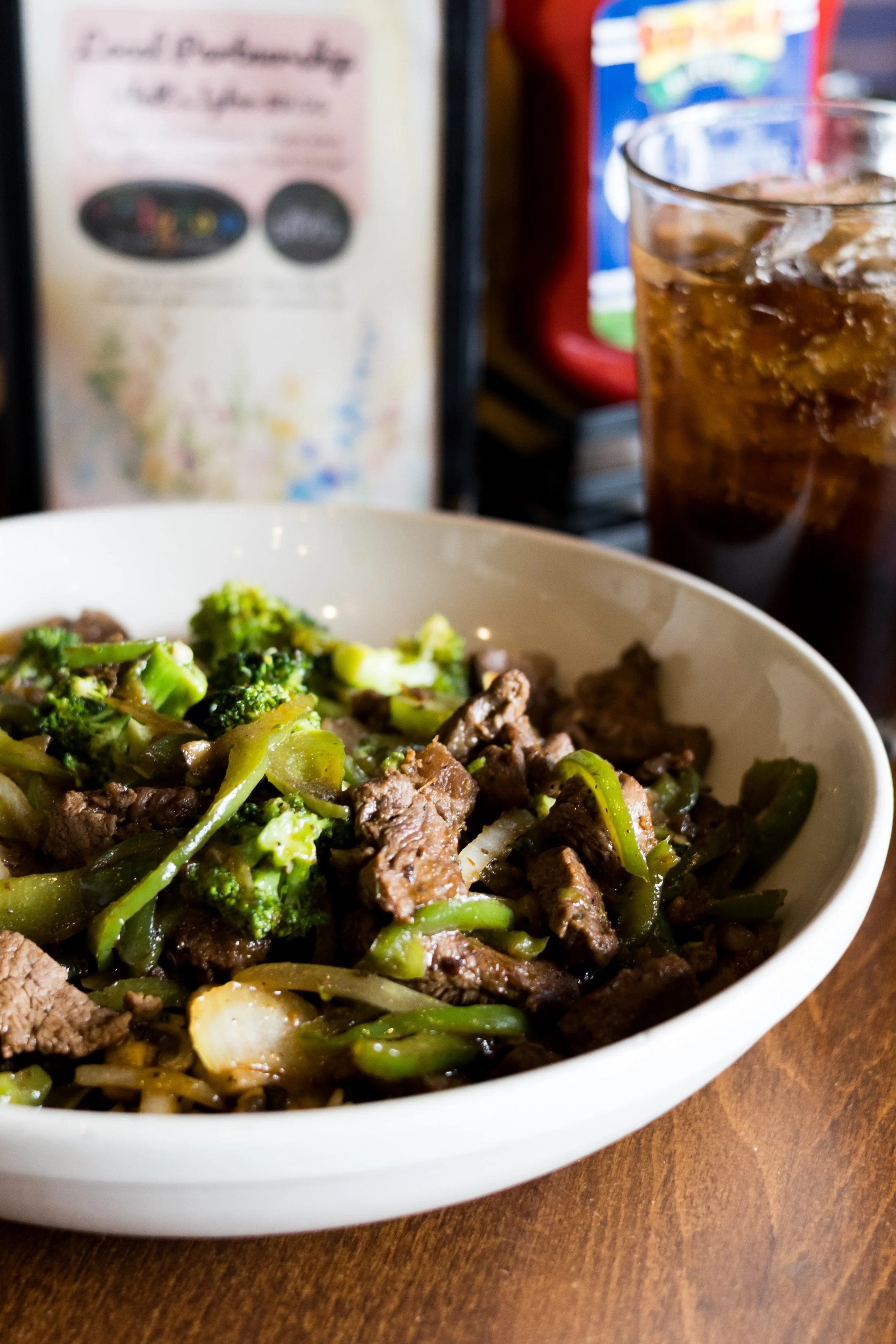 Filet stir fry dinner from Walt’s Pub & Grill in West Lafayette