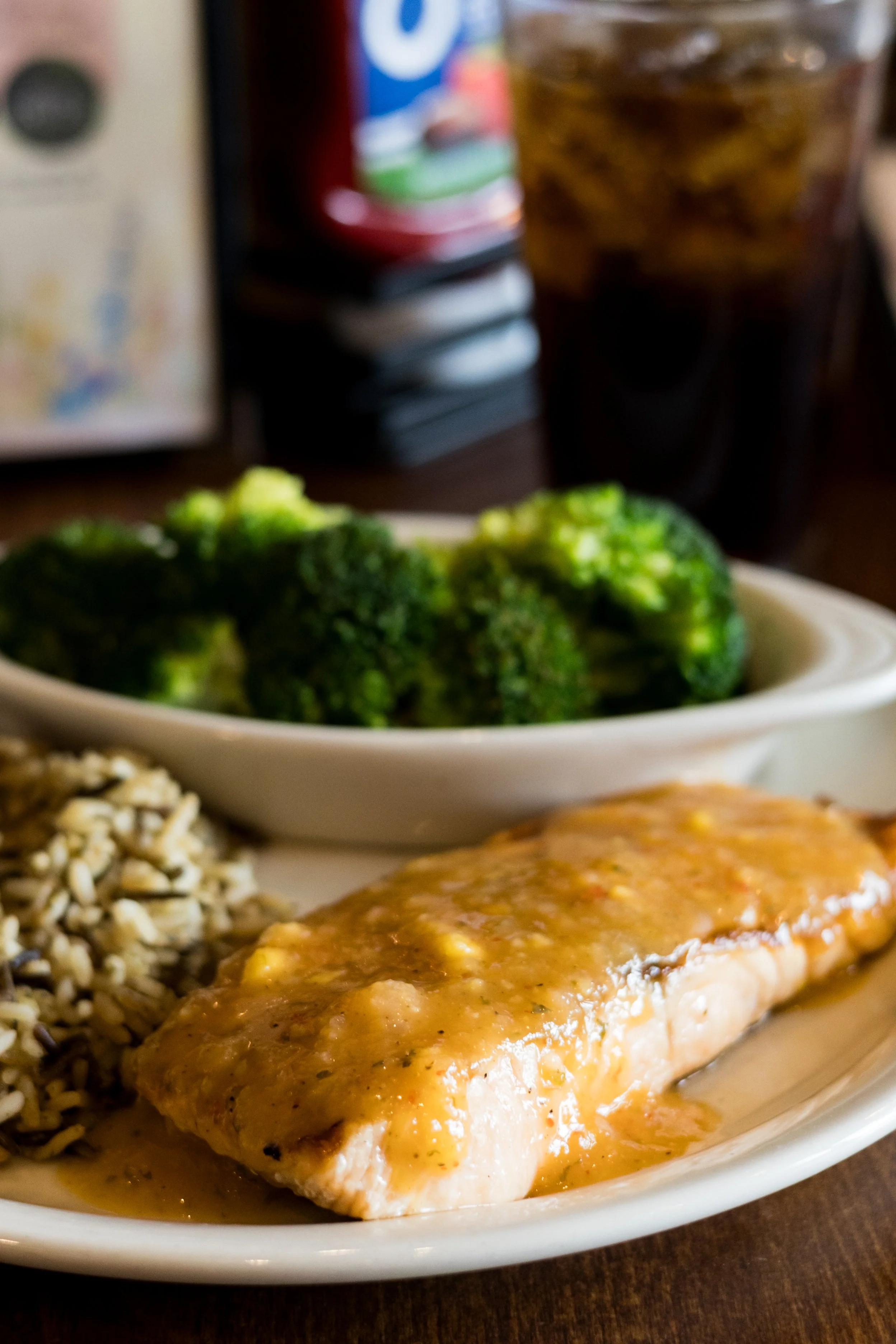 Fresh salmon dinner from Walt’s Pub & Grill in West Lafayette