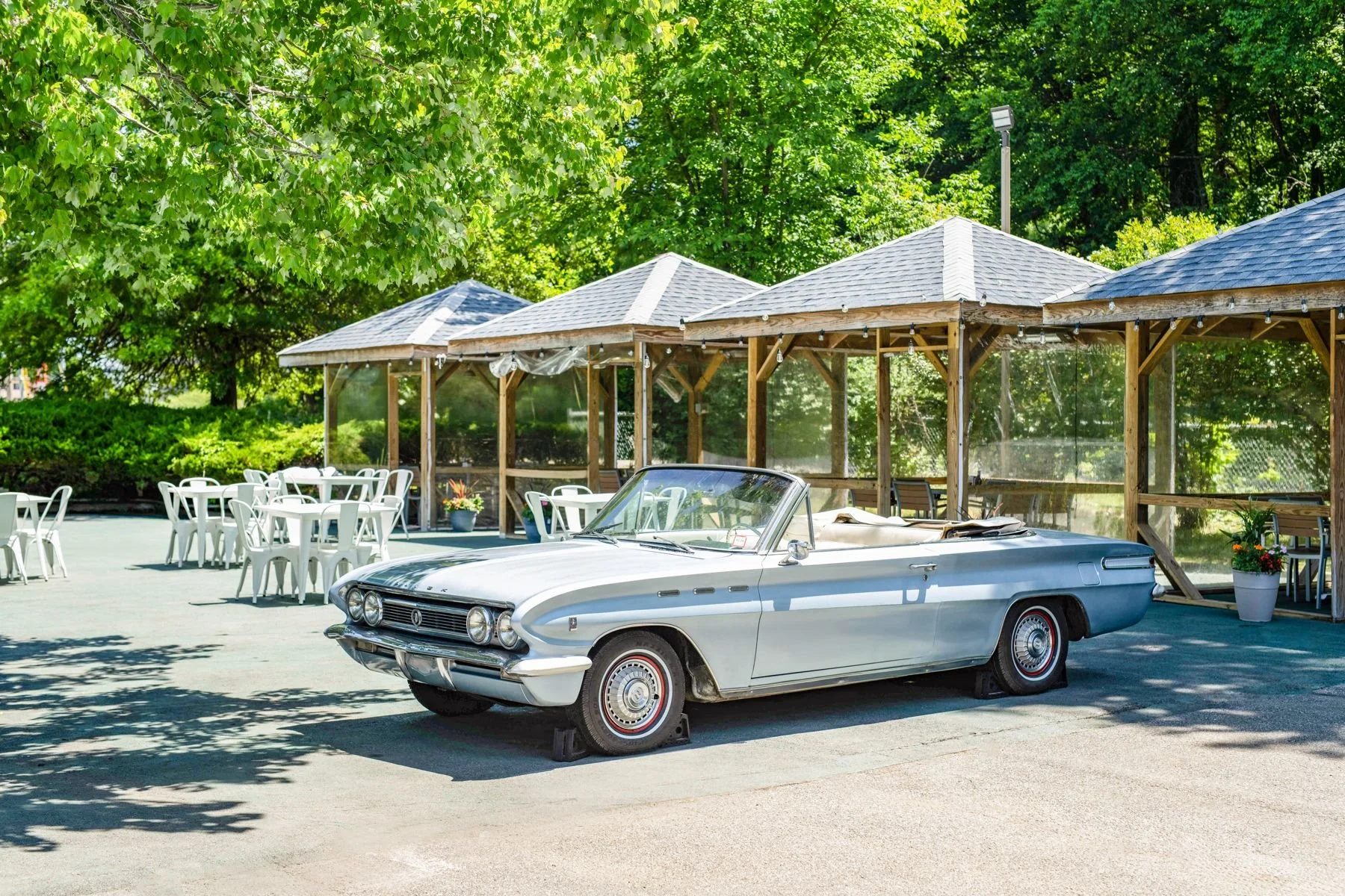 Vintage convertible parked outside