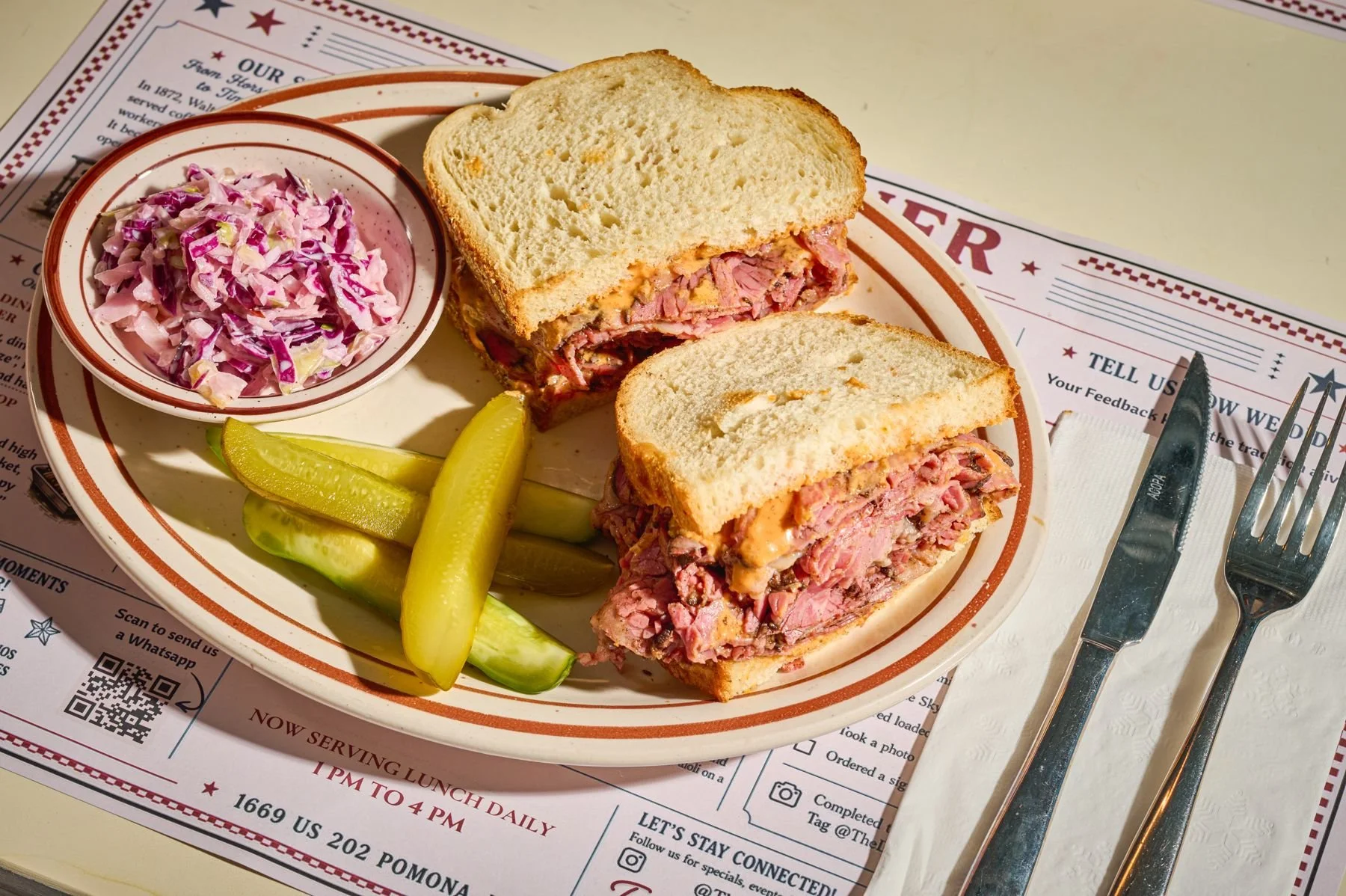 House made pastrami sandwich on rye