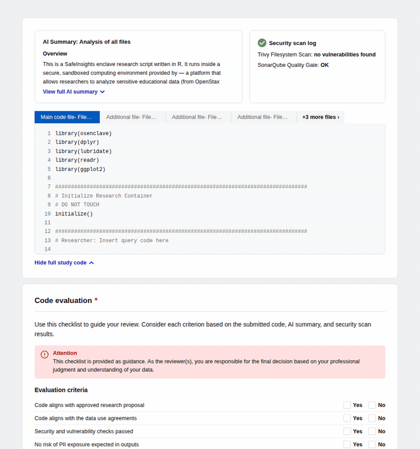 Code review with AI generated summery