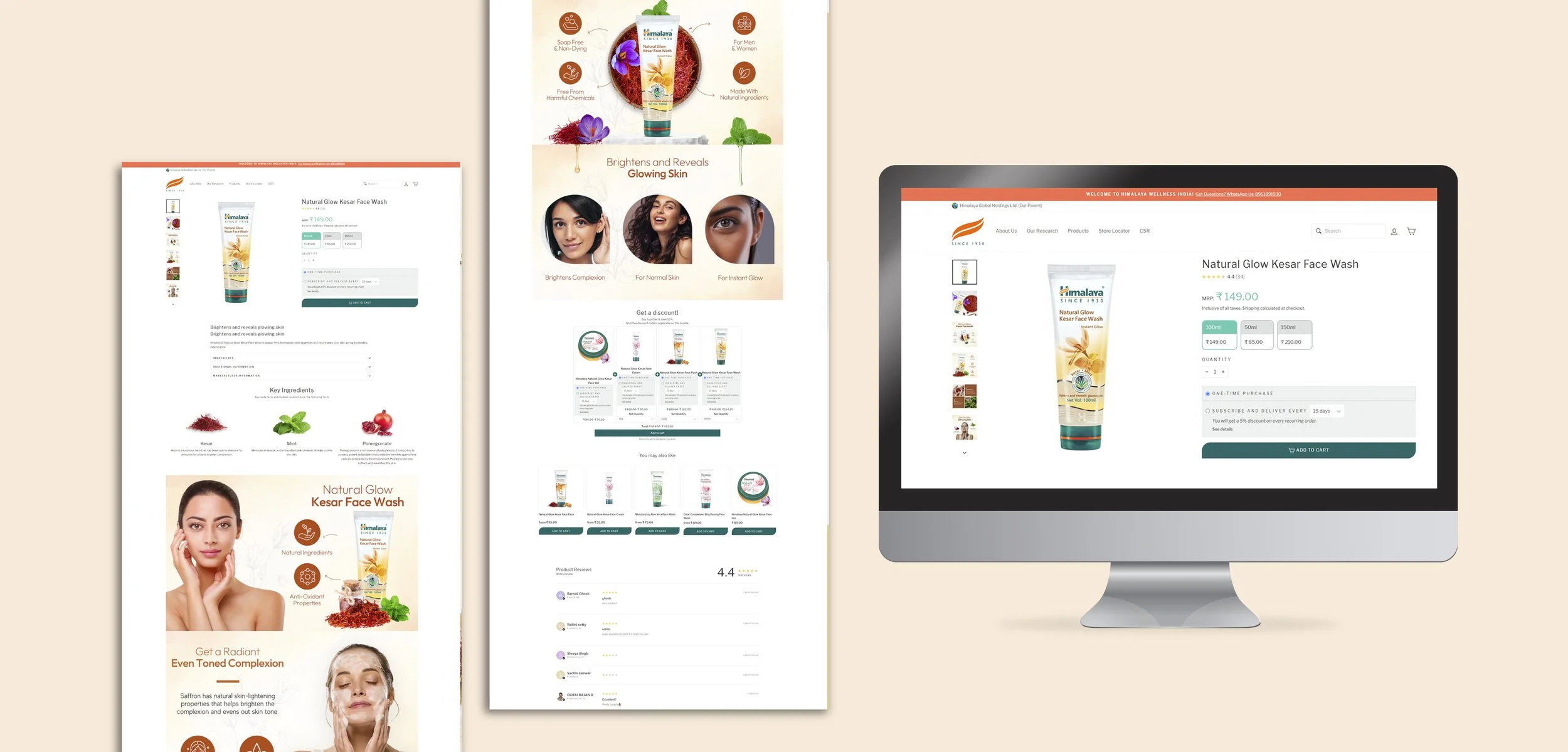 Redesigned Himalaya product page overview