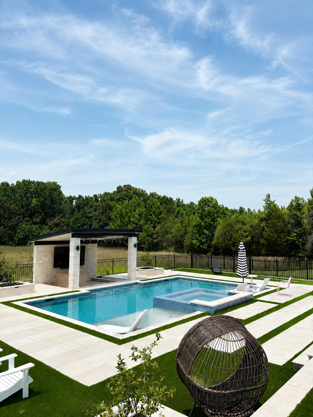 Custom gunite swimming pool built by Fireside Pools & Spas in Easley, South Carolina