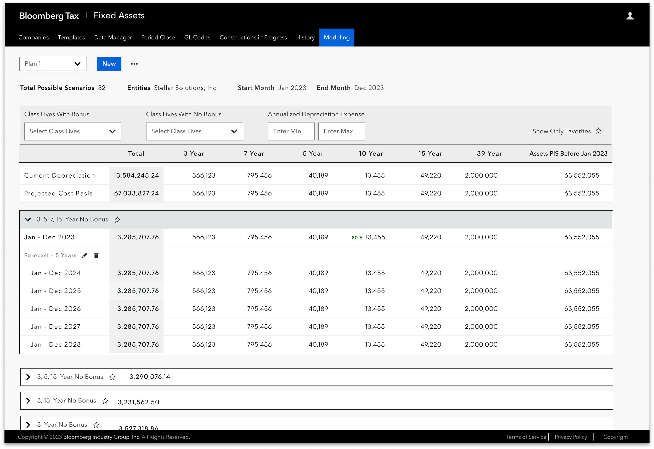 Bloomberg Tax Planning Engine